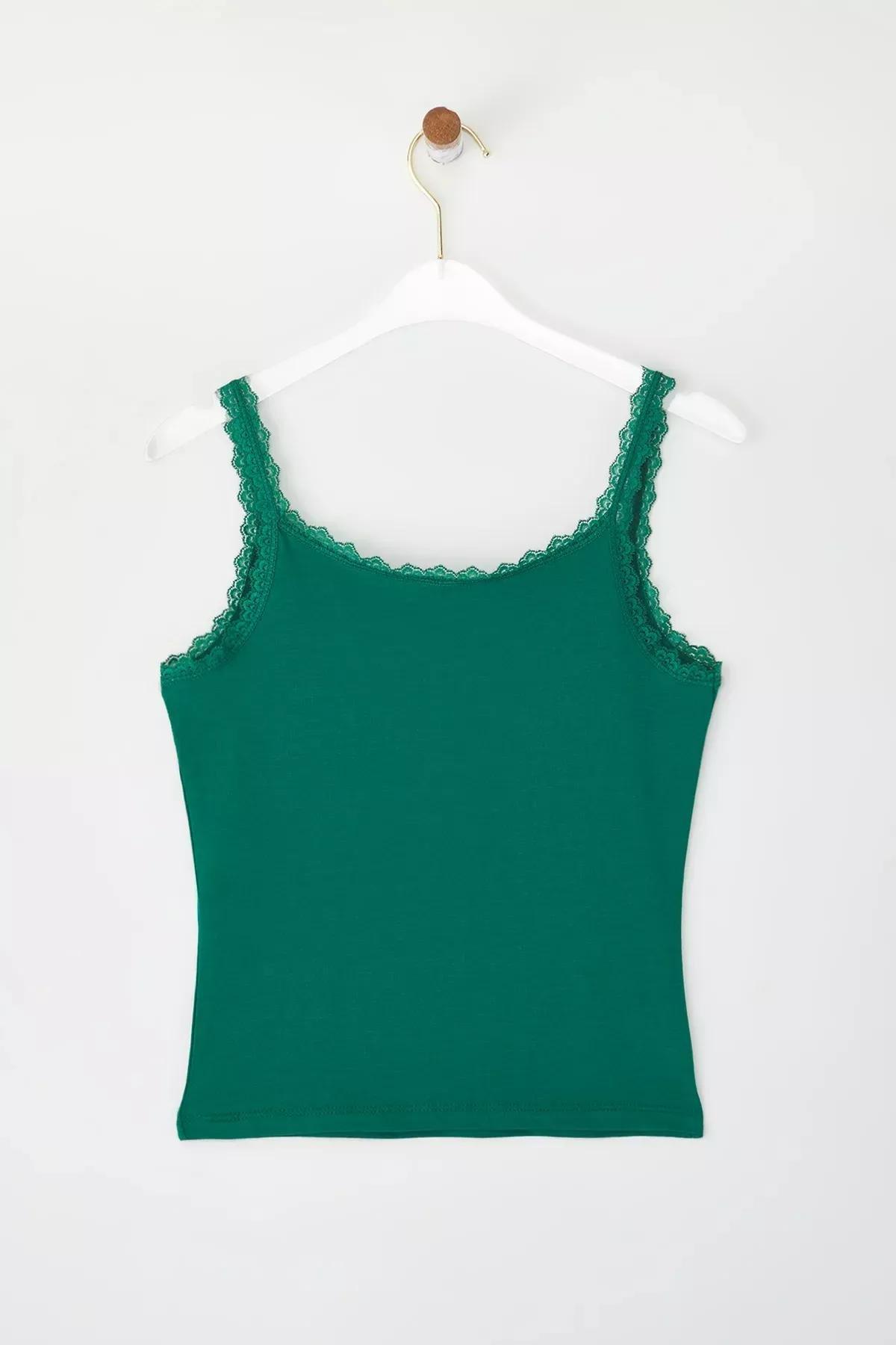 Emerald Lace and Bow Knit Blouse, Emerald, large image number 5