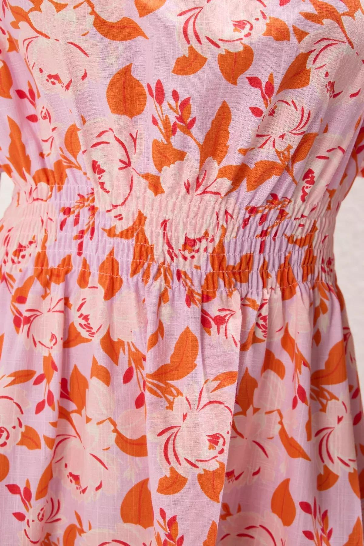 Purple Floral A-Line Mini Dress, Lilac, large image number 2