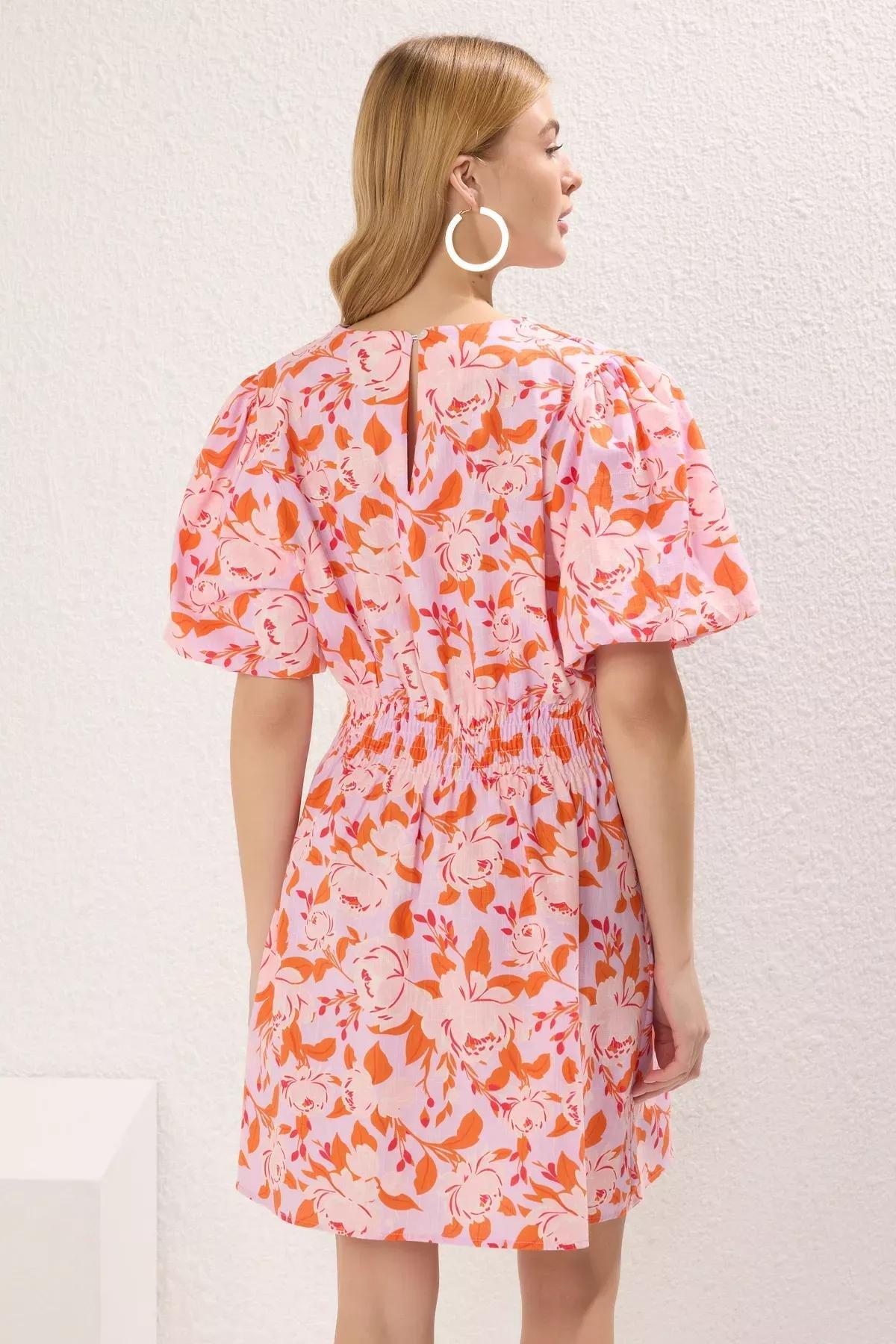 Purple Floral A-Line Mini Dress, Lilac, large image number 3