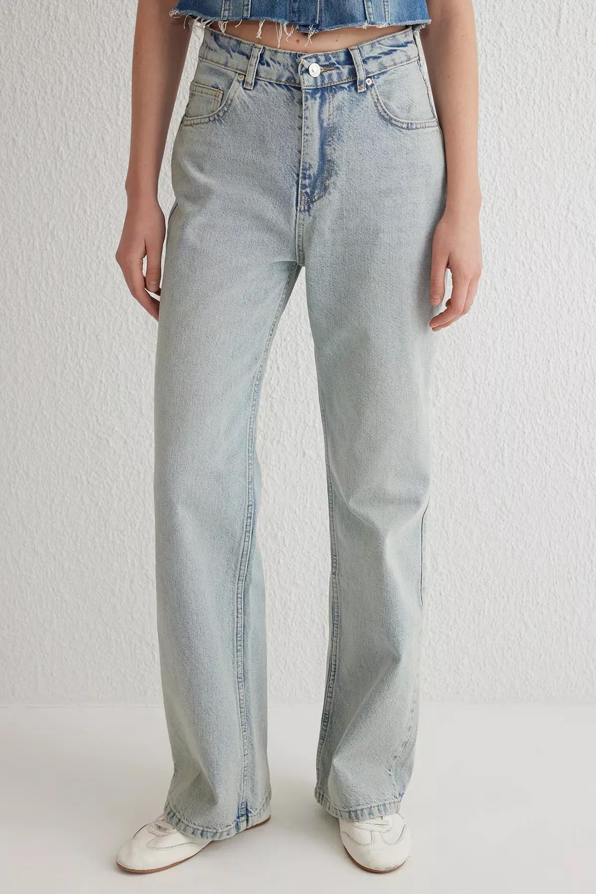 Blue Wide Leg Jeans, , large image number 2