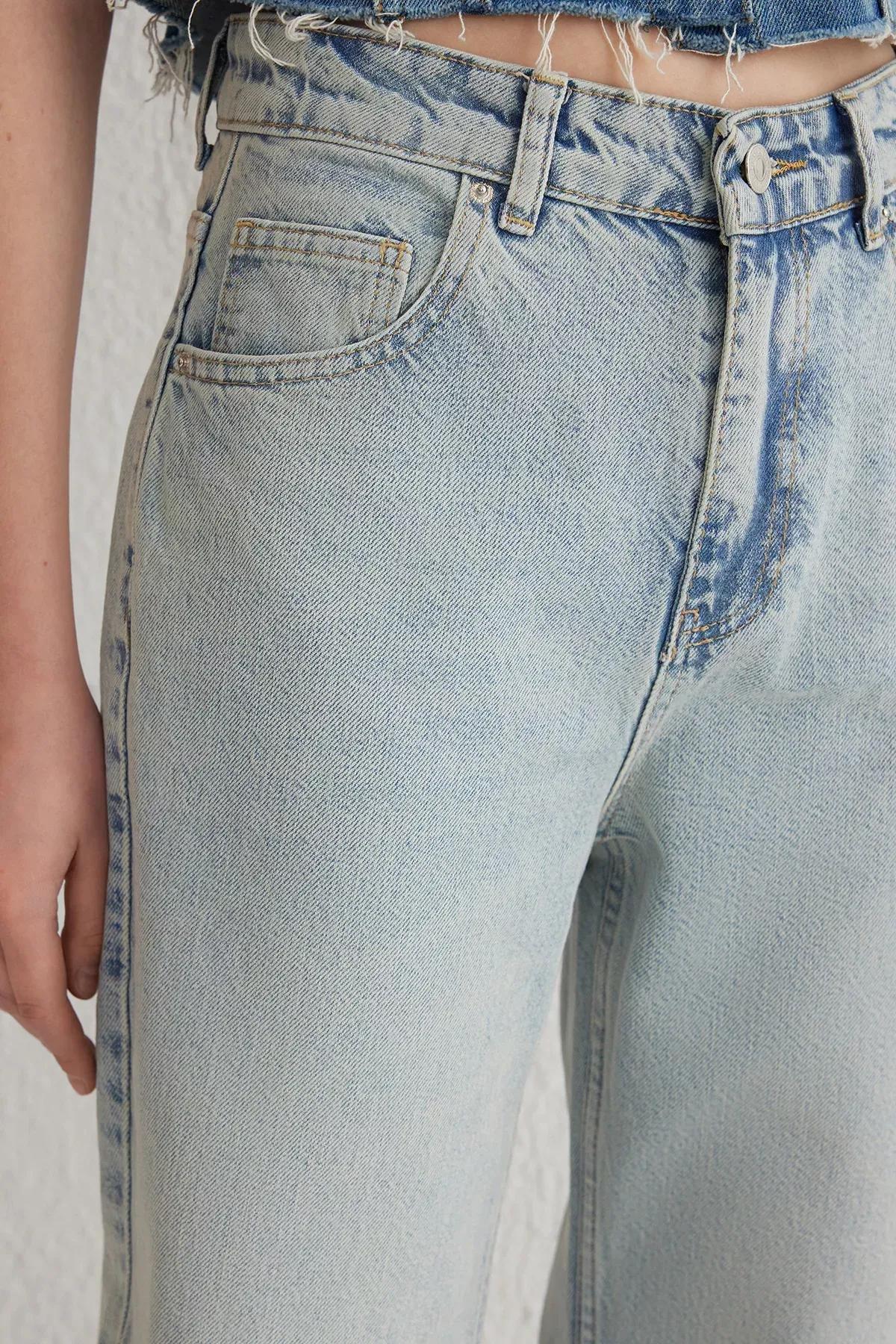 Blue Wide Leg Jeans, , large image number 3