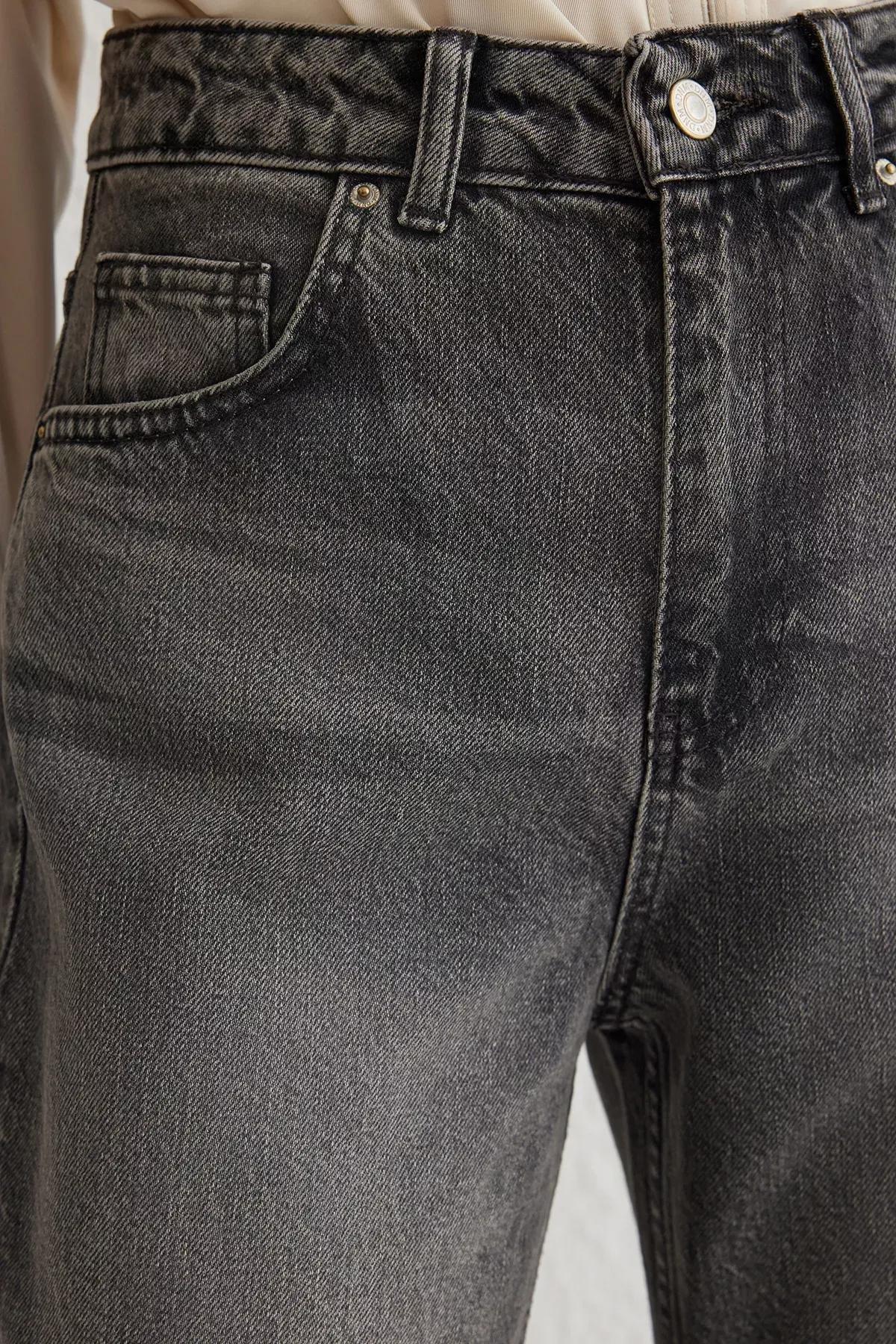 Grey High-Waist Wide Leg Jeans, , large image number 3