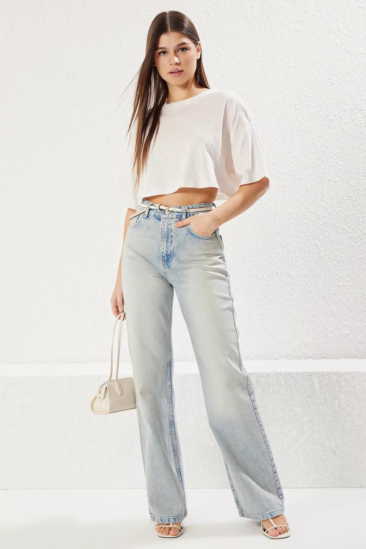 Blue High-Waist Jeans, , large image number 0