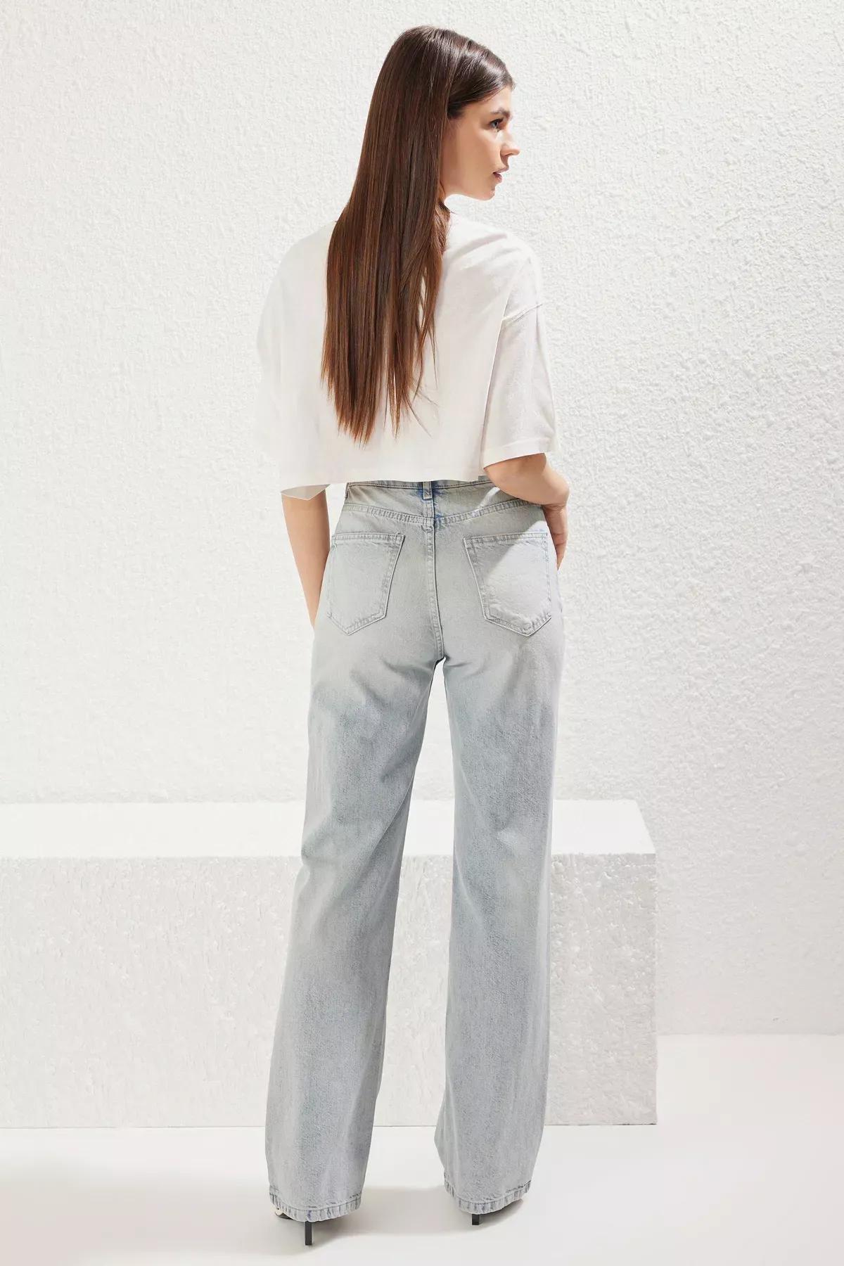 Blue High-Waist Jeans, , large image number 4