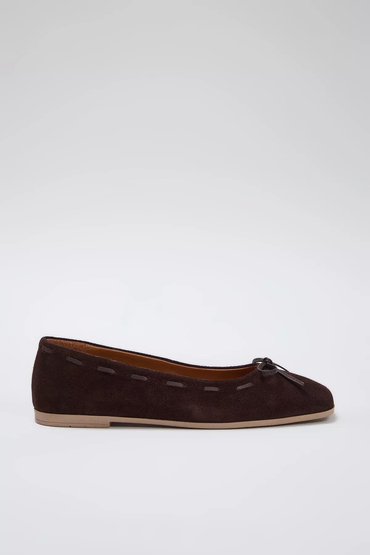 Brown Suede Ballerinas, , large image number 0