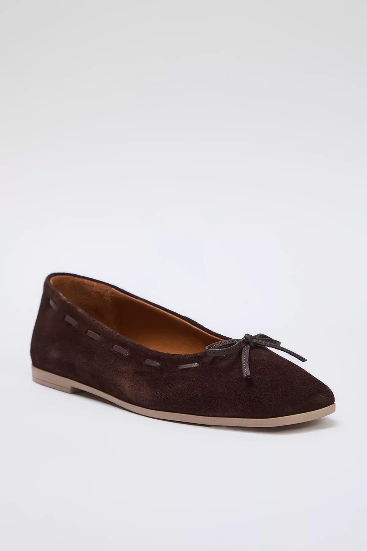 Brown Suede Ballerinas, , large image number 4