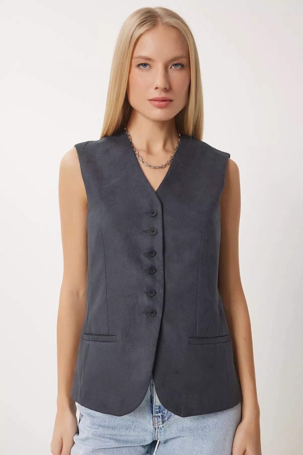 Smoke V Neck Vest, , large image number 1