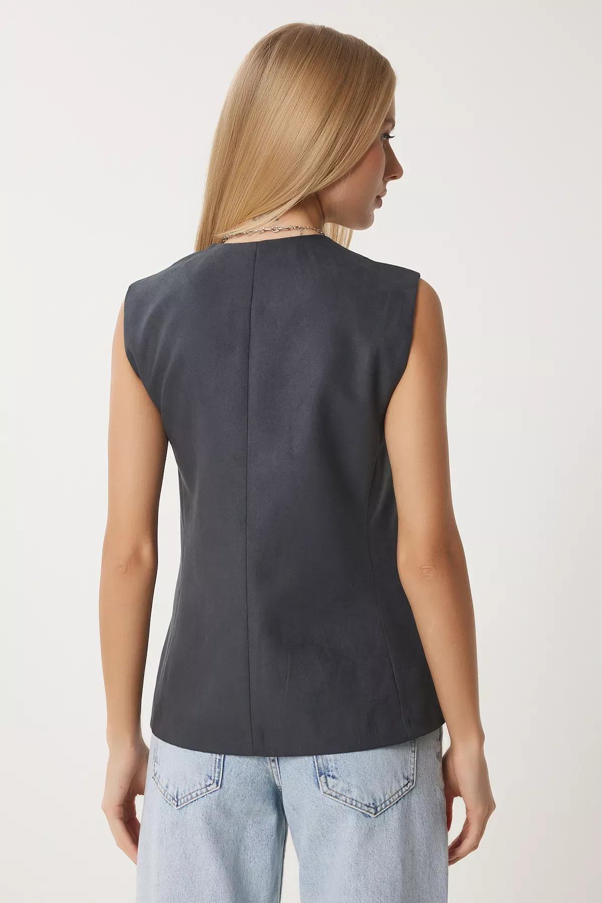 Smoke V Neck Vest, , large image number 3
