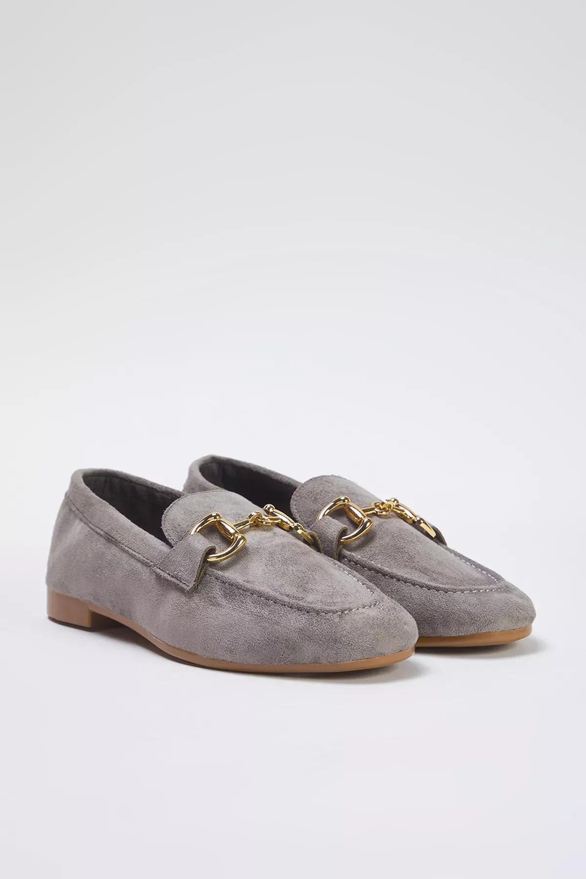 Grey  Suede Loafer Shoes, , large image number 0