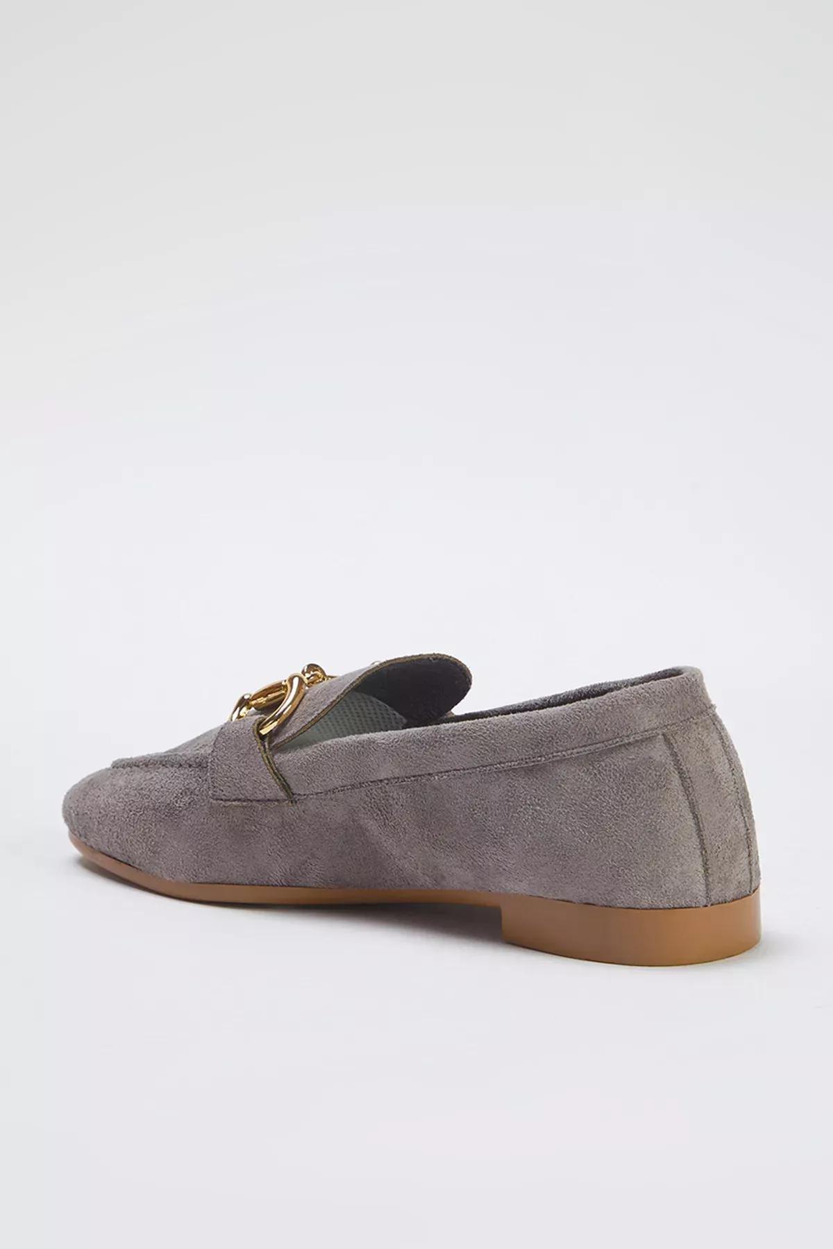 Grey  Suede Loafer Shoes, , large image number 3