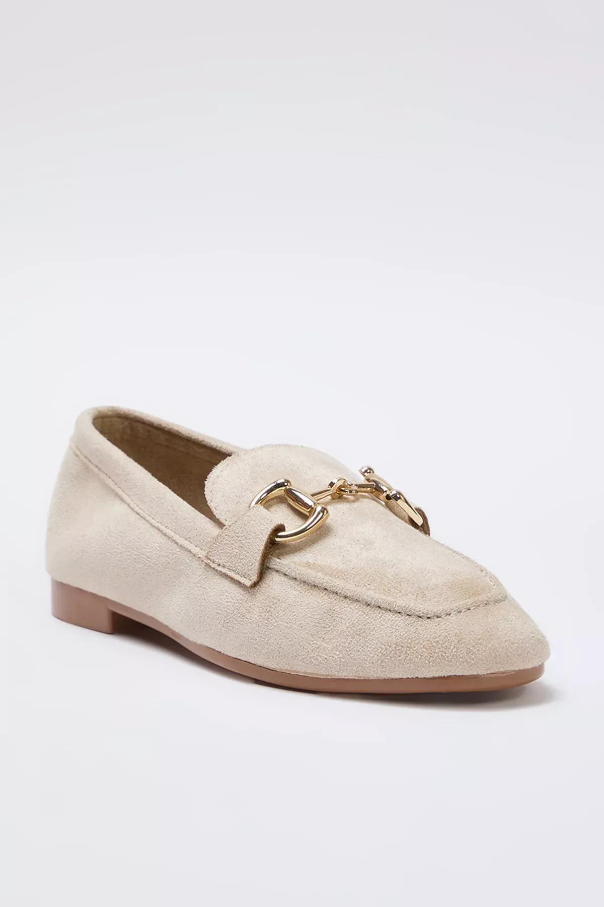 Beige Suede Detail Loafers, , large image number 2