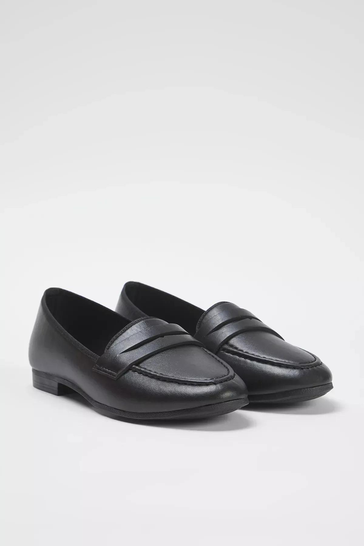 Black Flexible Sole Loafers, , large image number 0