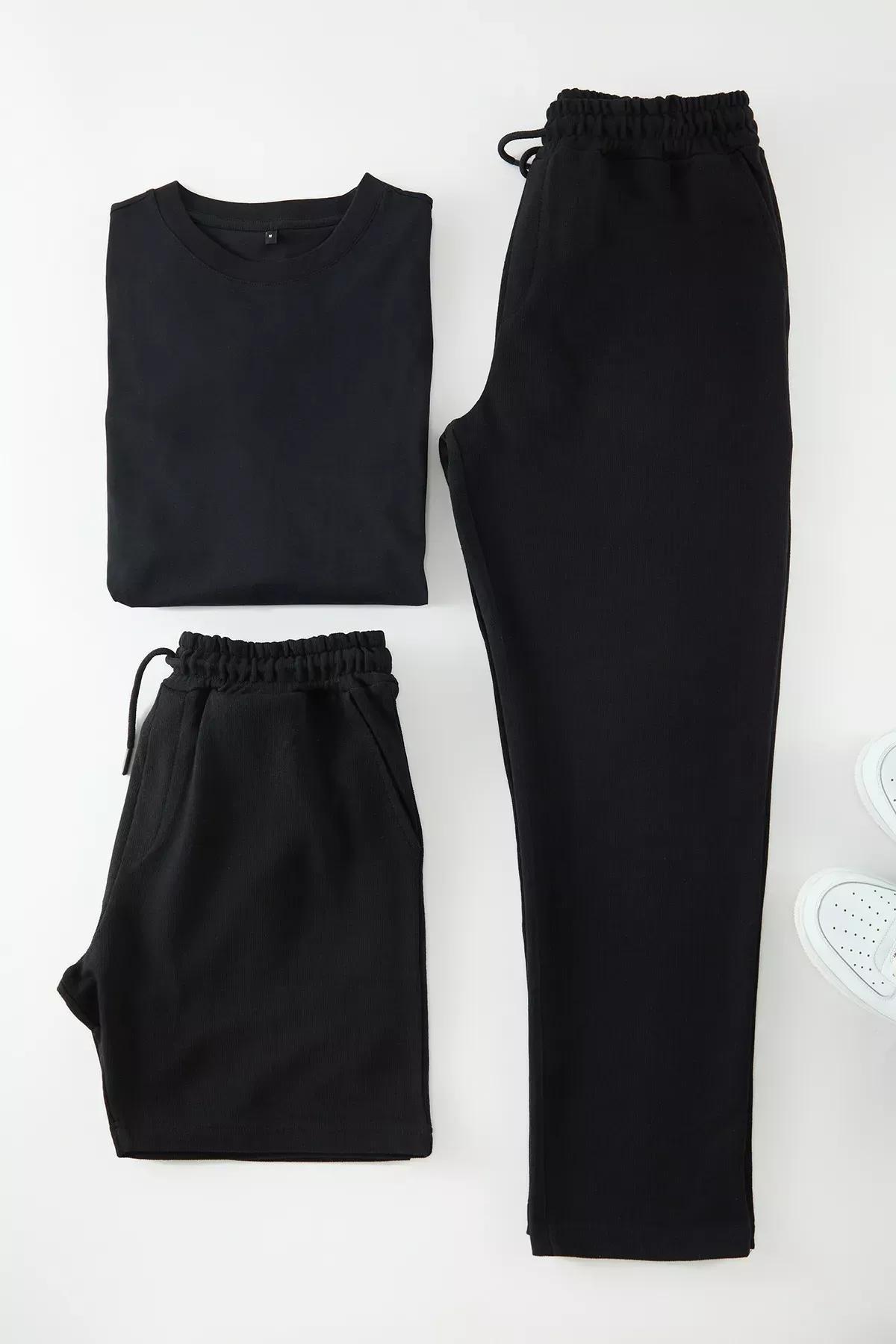 Black 3-Piece Oversize Tracksuit Set, , large image number 0