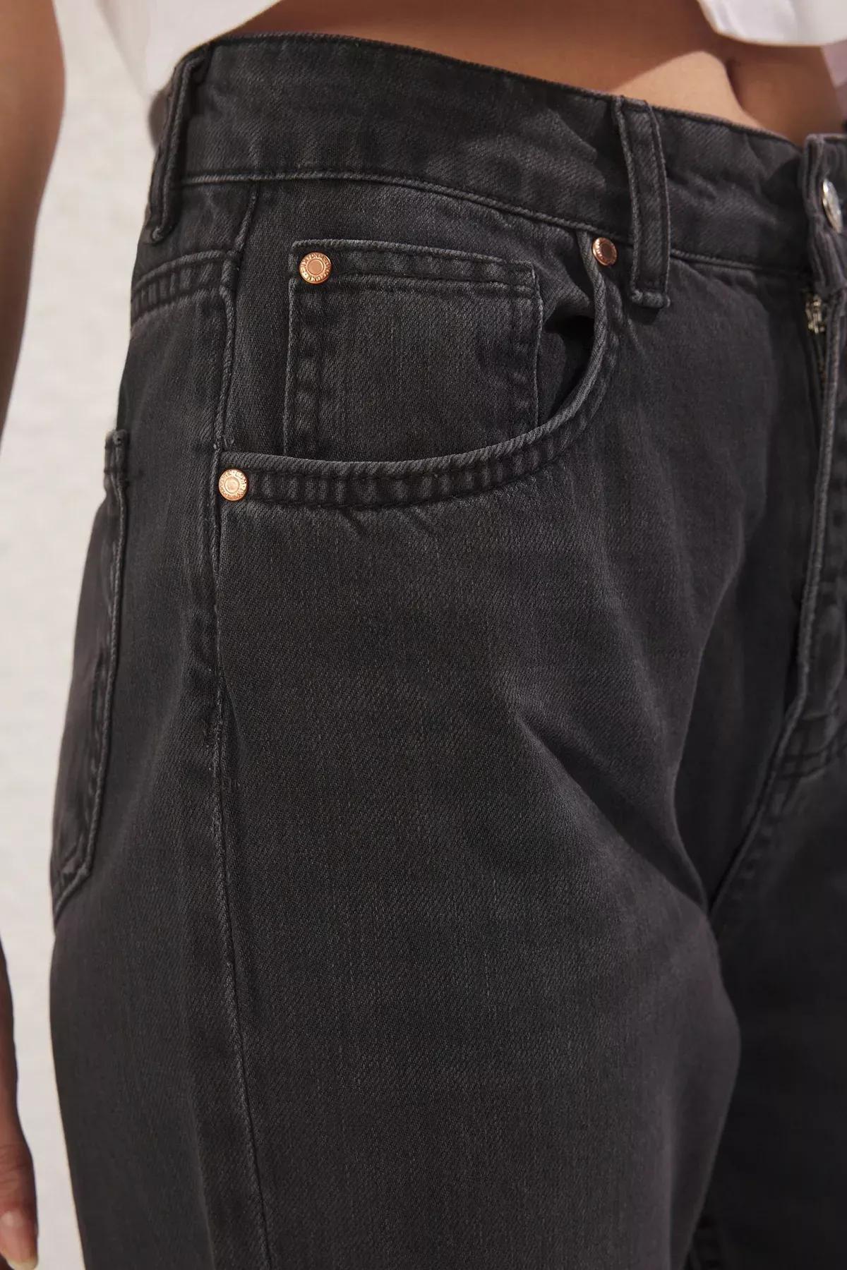 Black High-Waist Wide Leg Jeans, , large image number 3
