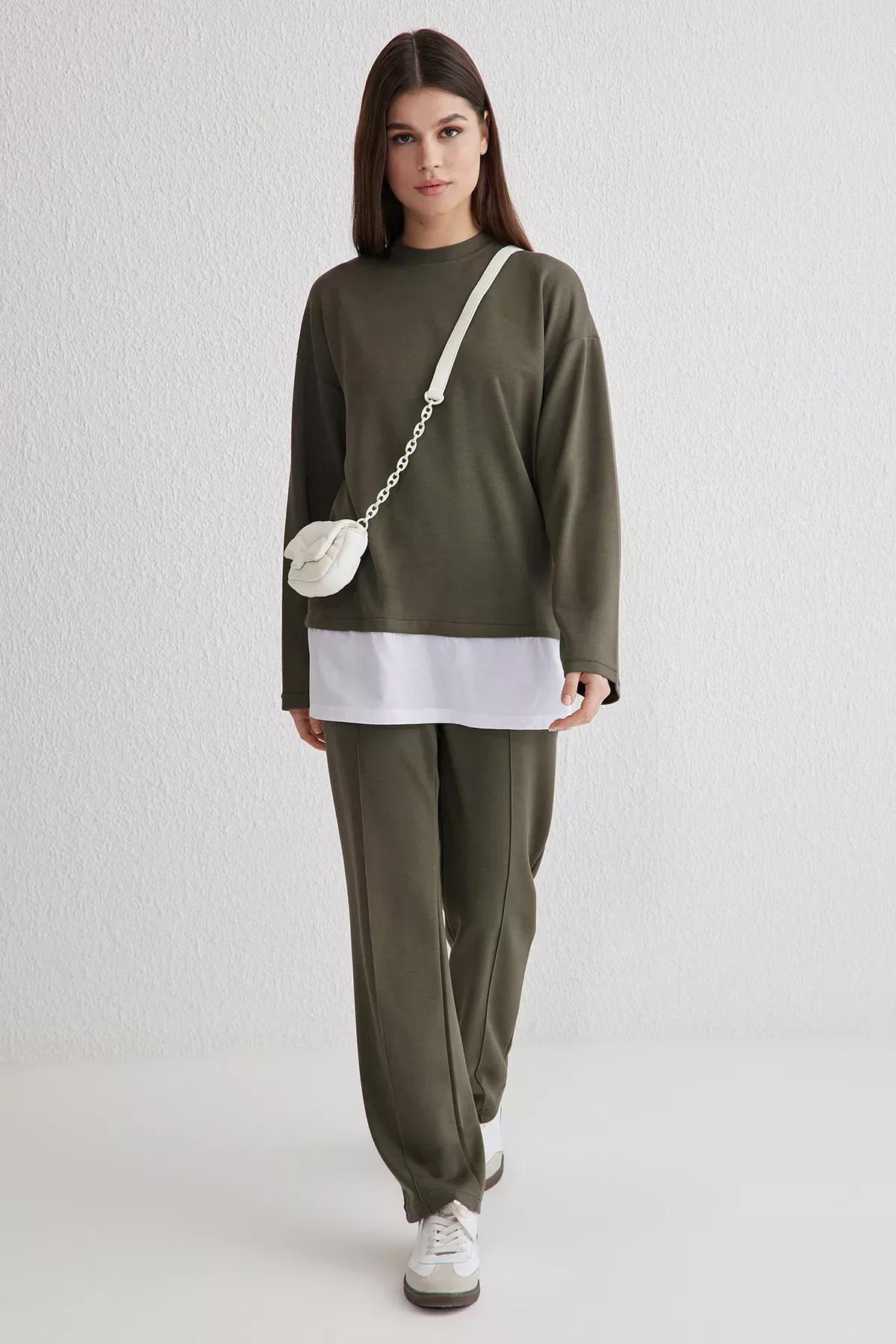 Green Soft Touch Tracksuit, Khaki, large image number 0