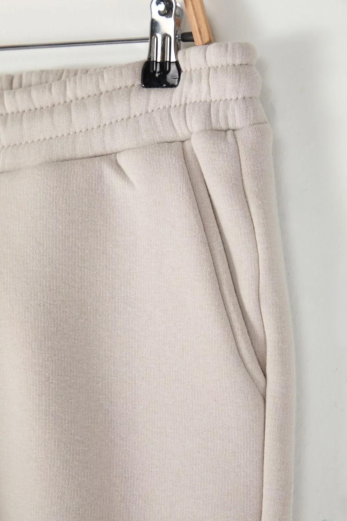 Beige Thick Inside Printed Shorts, STONE, large image number 2