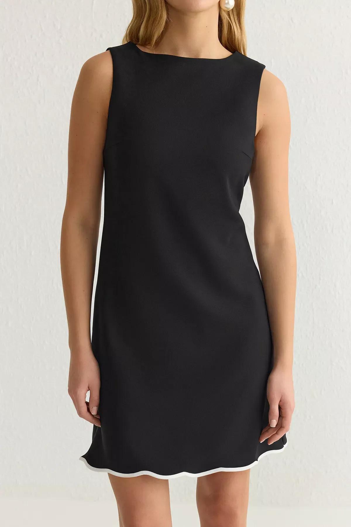 Black Straight A-Line Mini Dress, , large image number 3