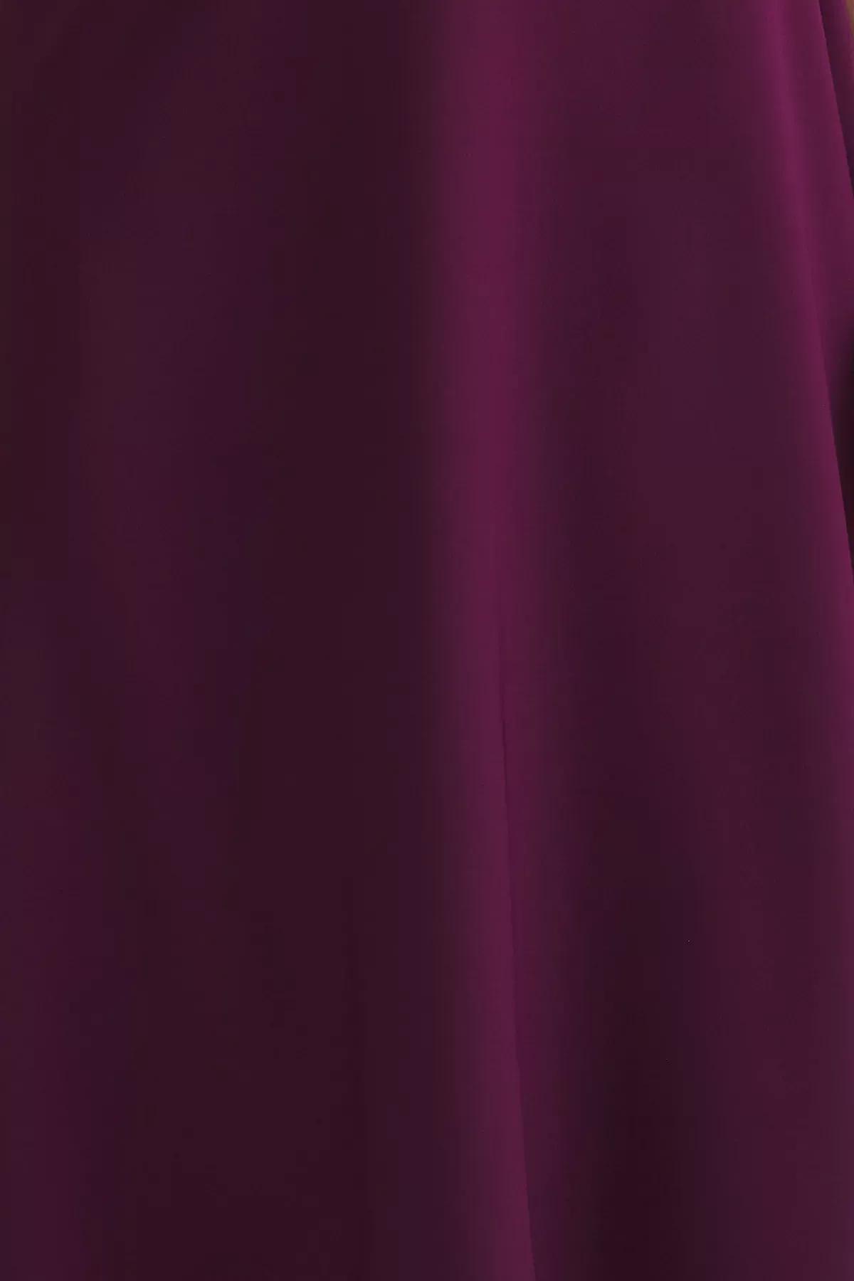 Purple One Shoulder Midi Dress, Plum, large image number 2