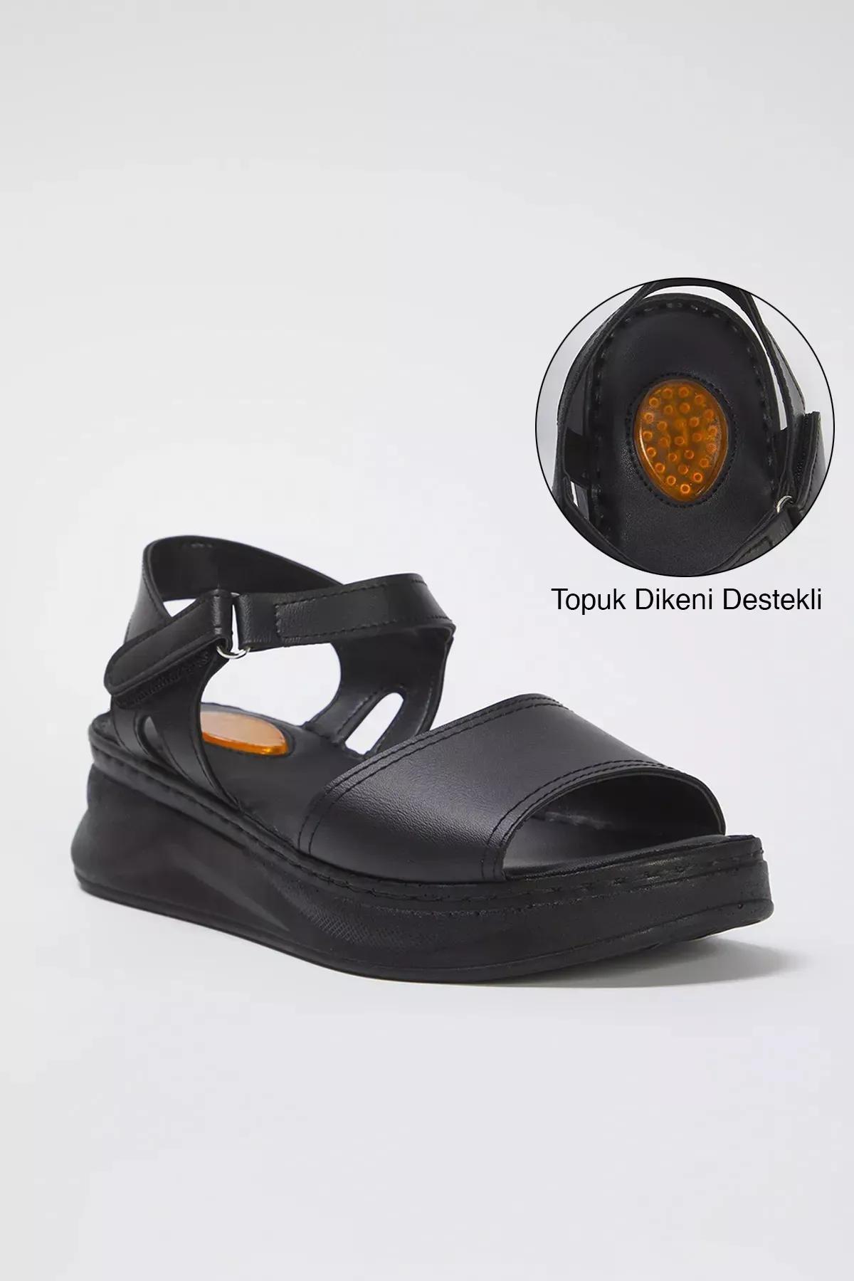 Black Comfort Strap Sandals, BLACK, large image number 0