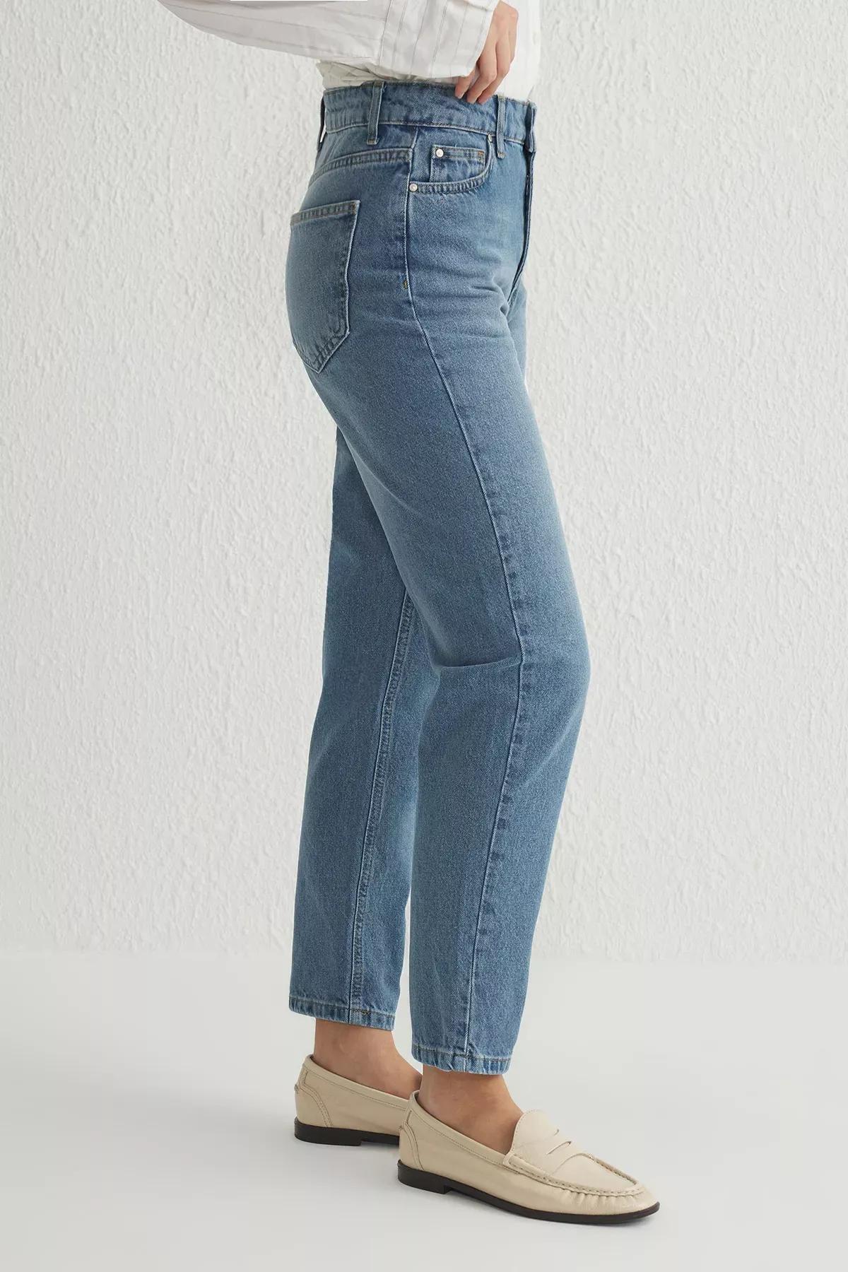 Blue Regular Waist Mom Jeans, , large image number 7