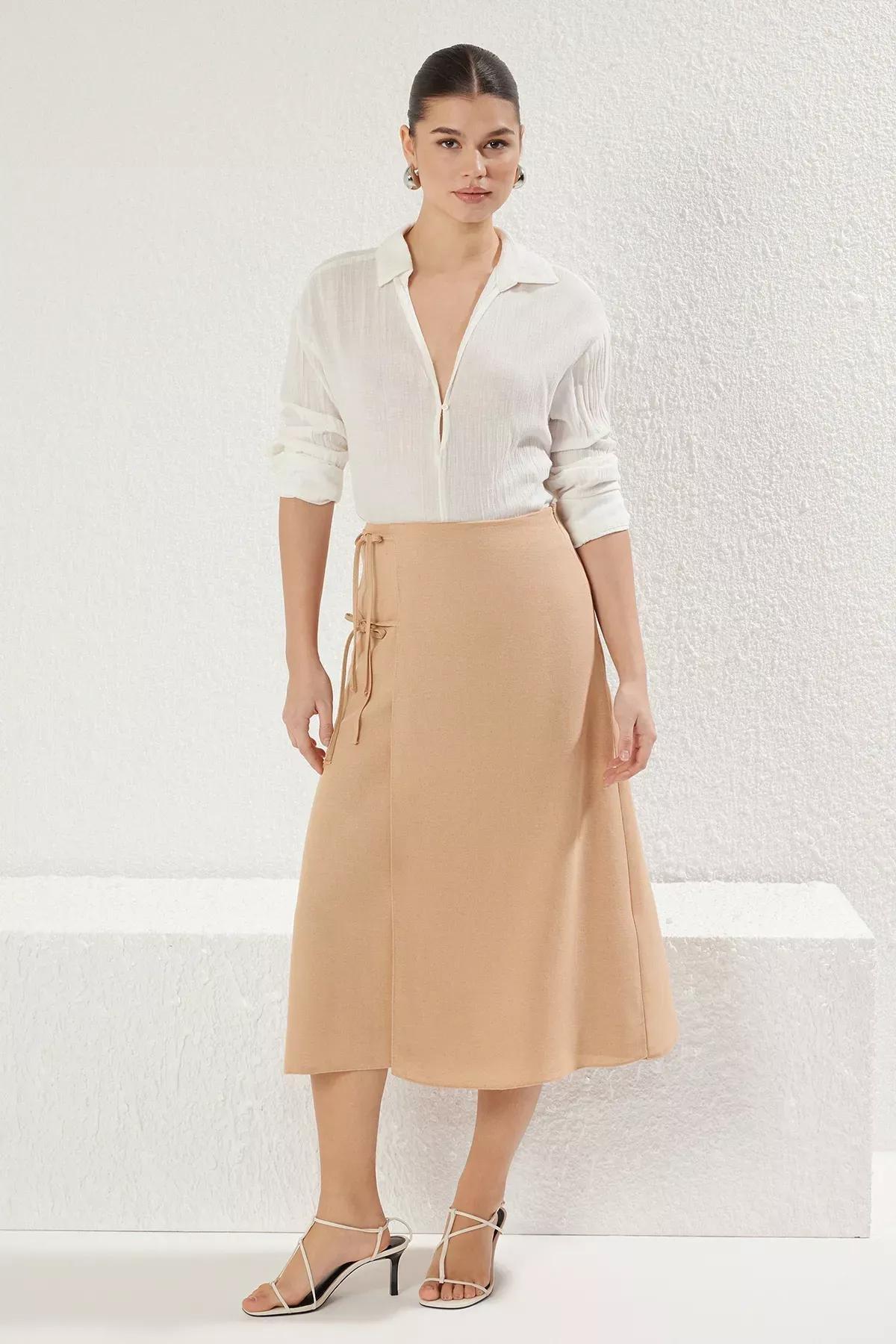 Beige Lace Maxi Skirt, , large image number 0