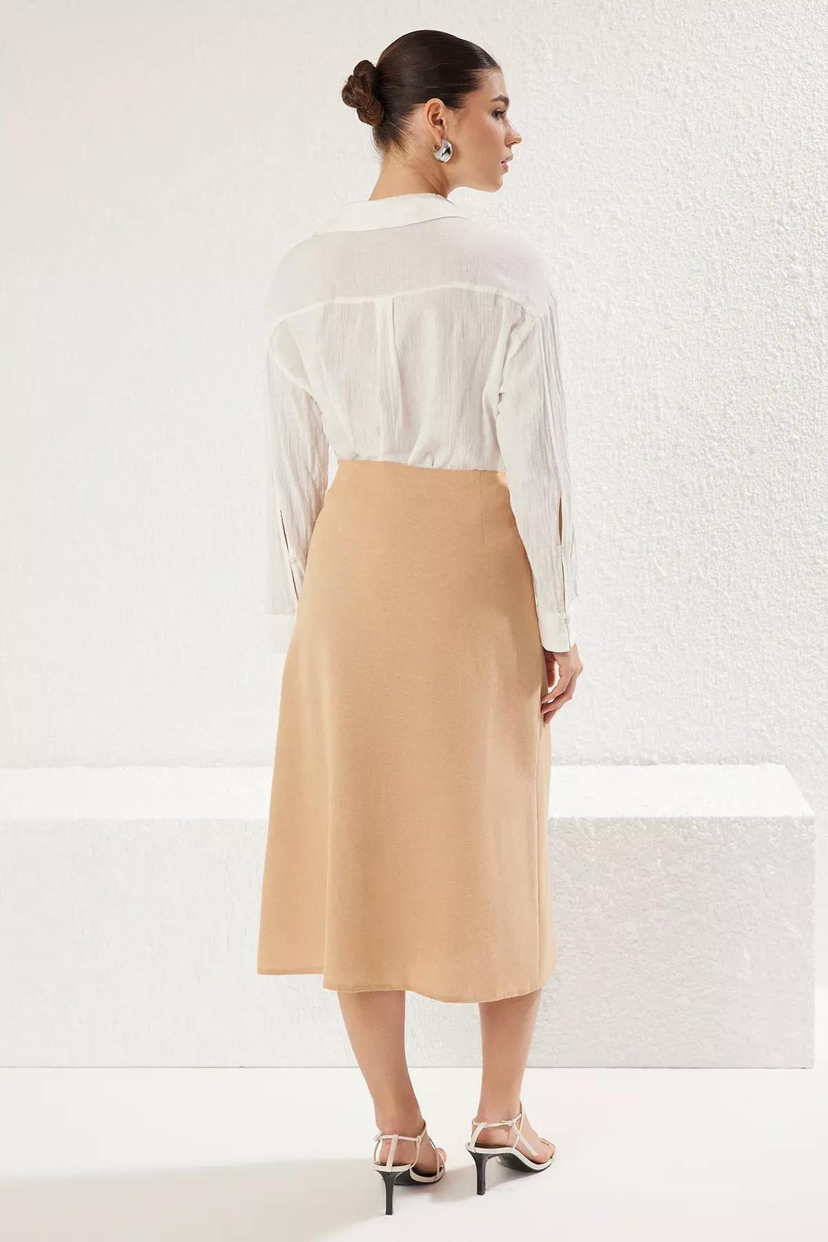 Beige Lace Maxi Skirt, , large image number 4