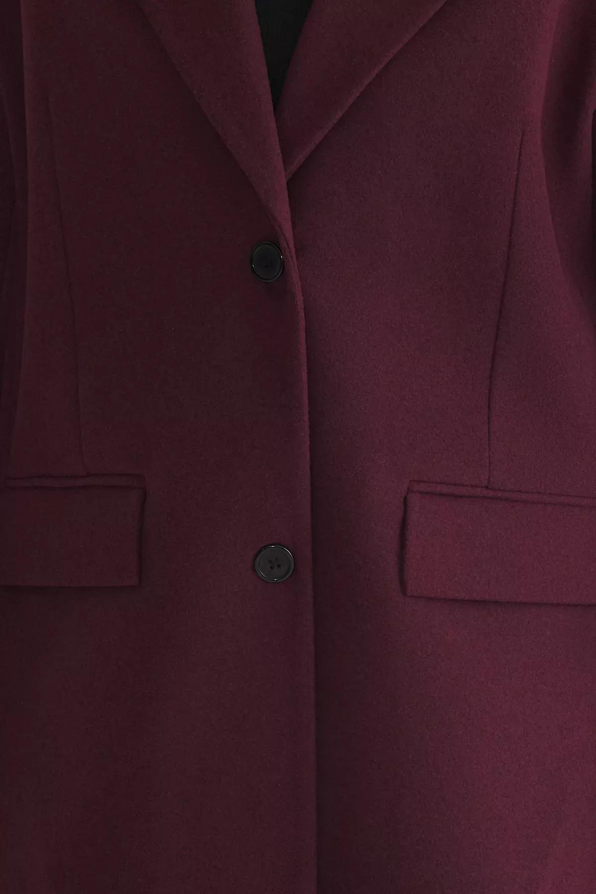 Red Soft Texture Short Coat, , large image number 3