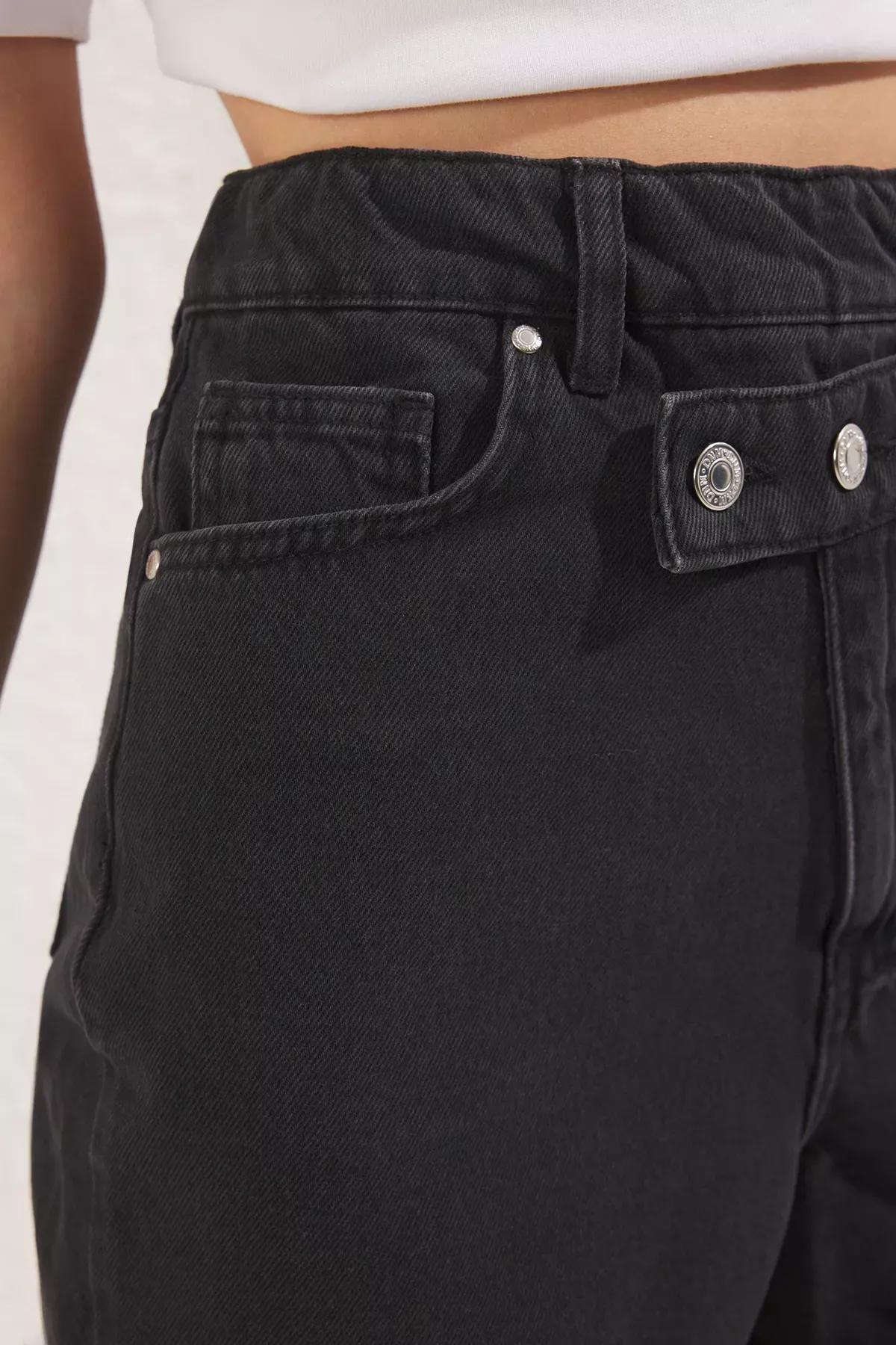 Black Ripped Denim Shorts, , large image number 3