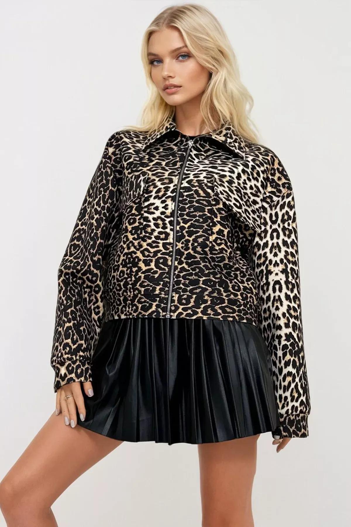Black Leopard Double Pocket Jacket, Very colorful, large image number 2