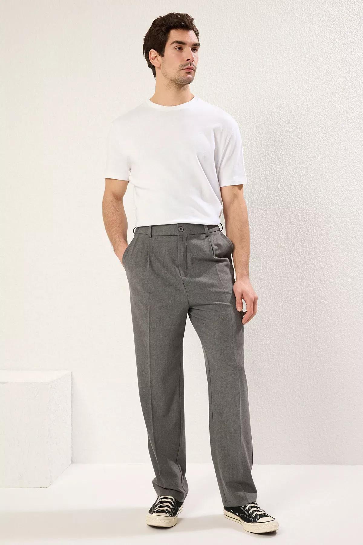 Grey Sustainable Wideleg Relaxed Fit Trousers, , large image number 0