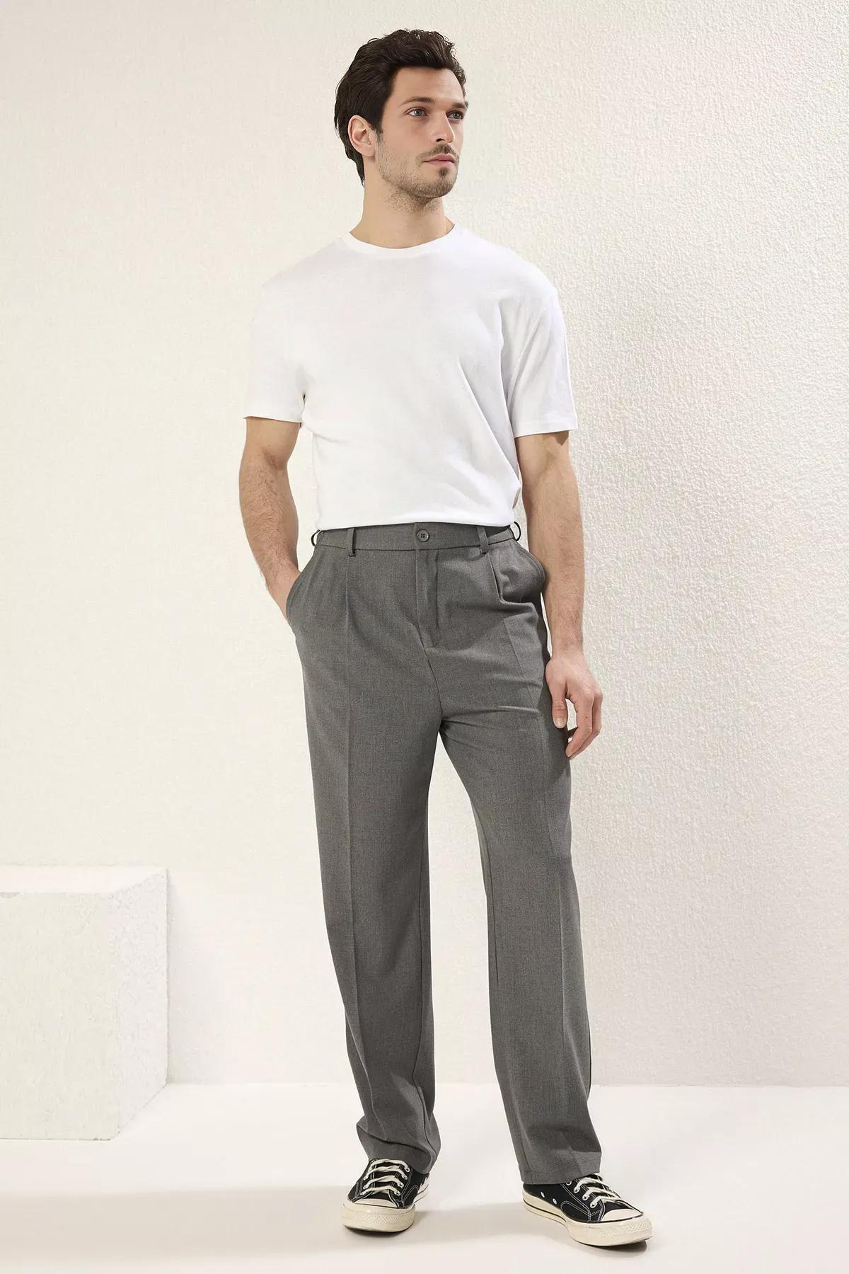 Grey Sustainable Wideleg Relaxed Fit Trousers, , large image number 1