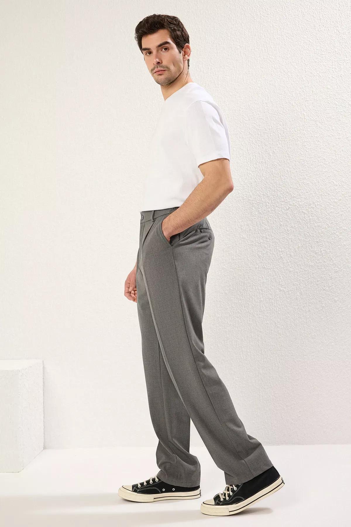 Grey Sustainable Wideleg Relaxed Fit Trousers, , large image number 2