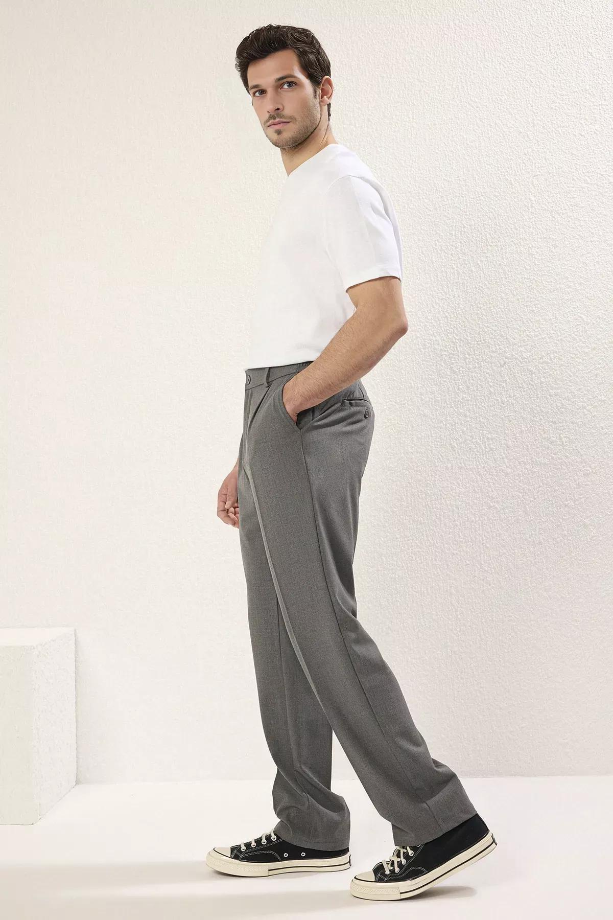 Grey Sustainable Wideleg Relaxed Fit Trousers, , large image number 3