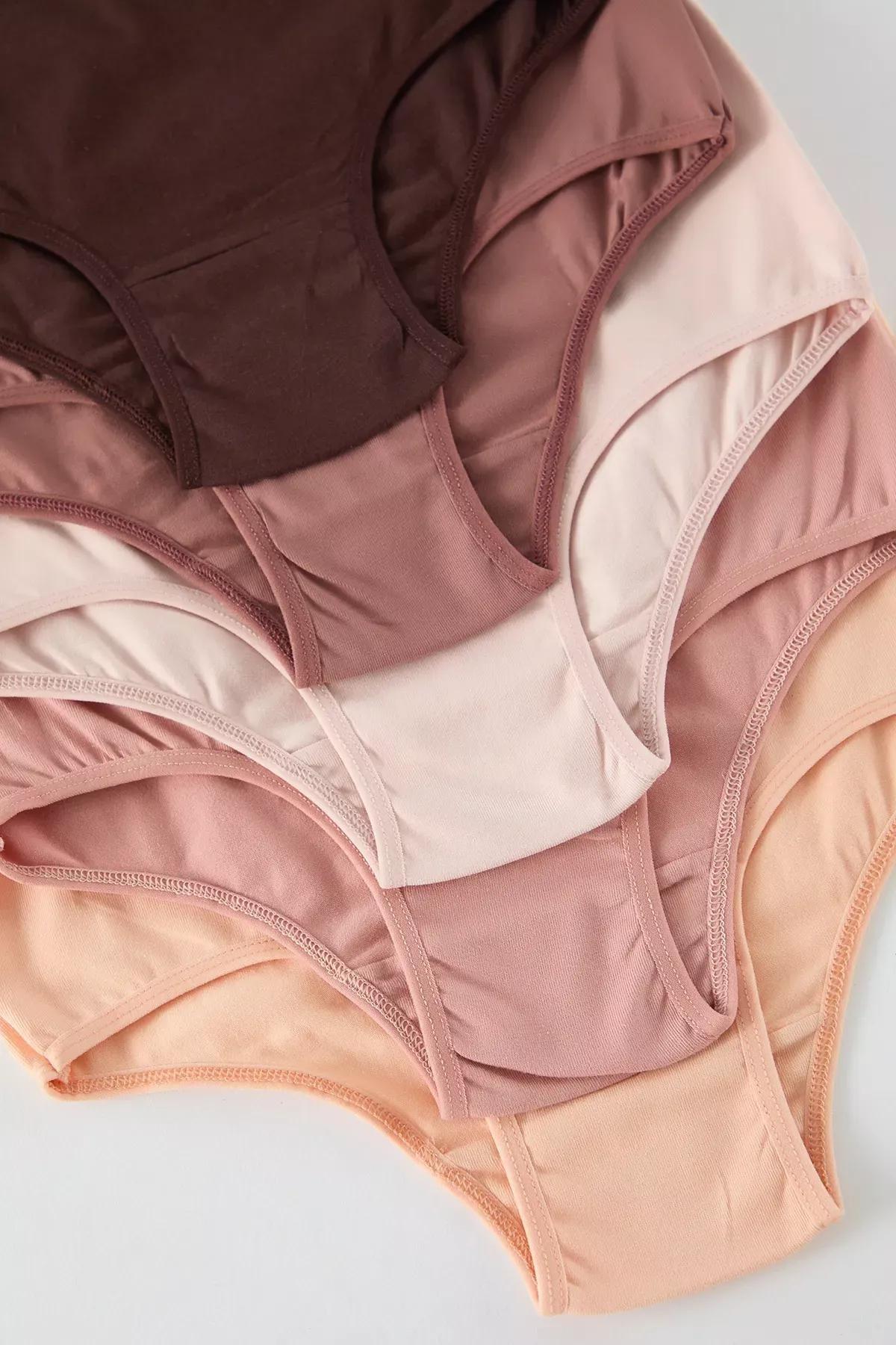 Brown-Multicolour High-Waist Panties, set of 5, C101_5650, medium