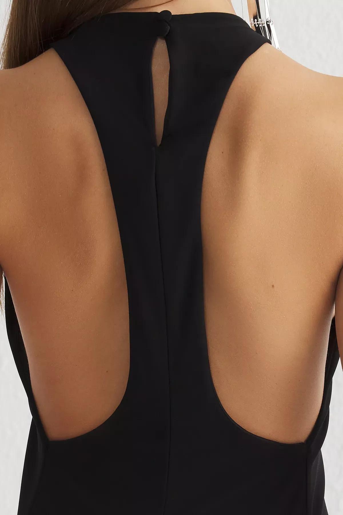 Black Back Detail Stylish Dress, , large image number 3