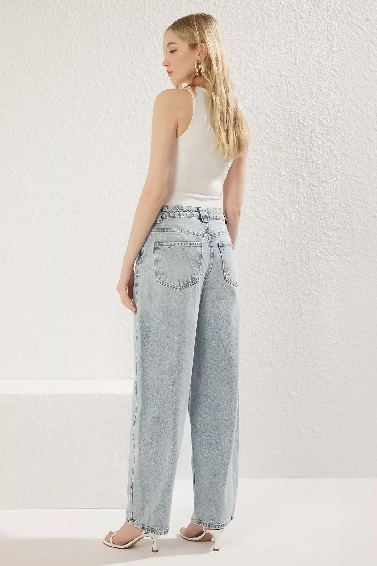 Blue Regular Waist Skater Jeans, , large image number 4