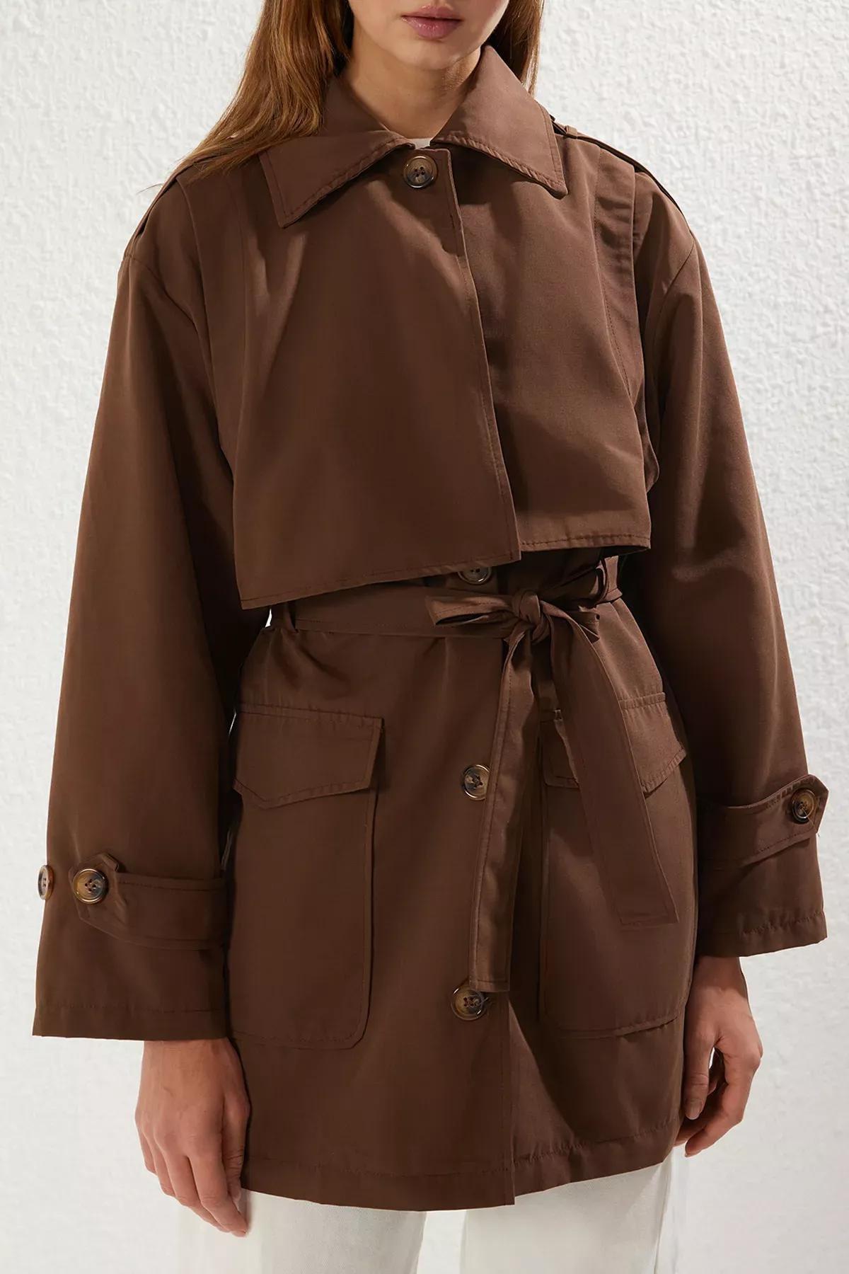 Brown Trench Coat, Dark brown, large image number 2