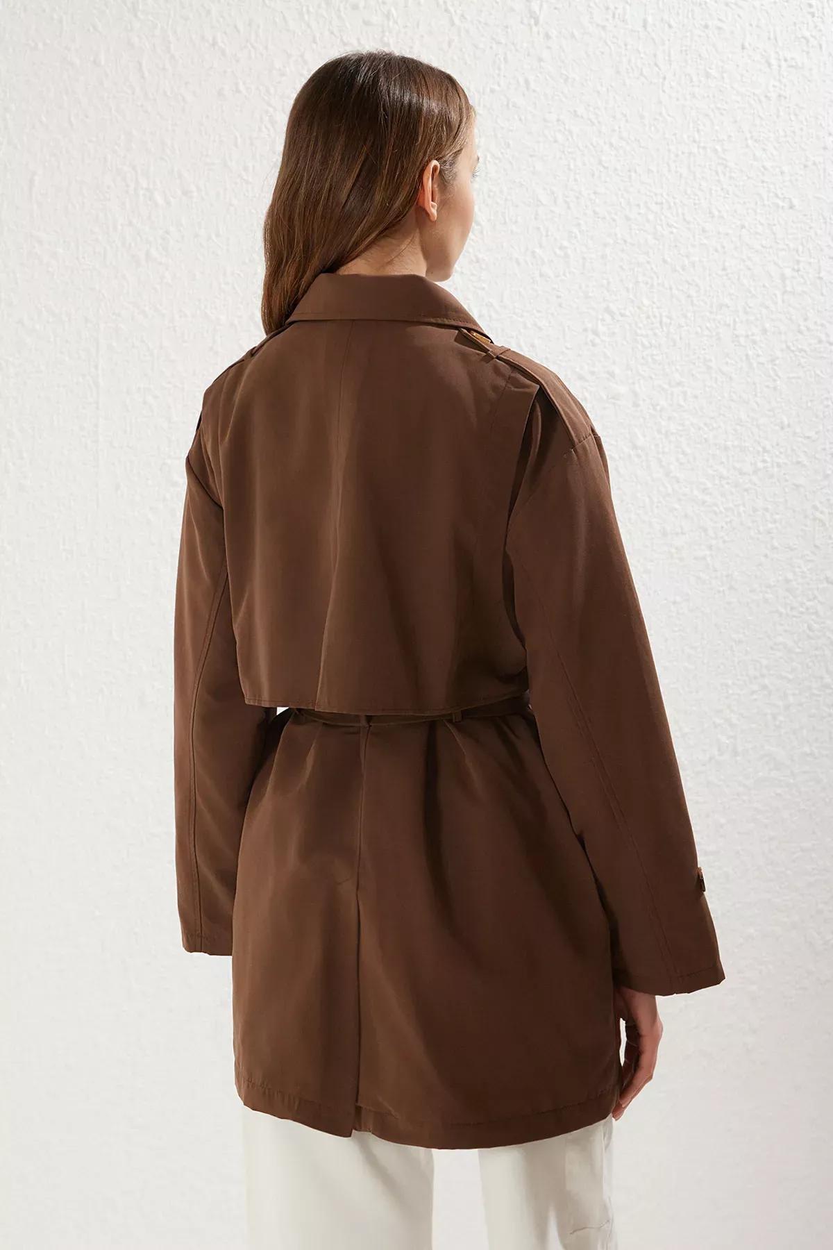 Brown Trench Coat, Dark brown, large image number 4