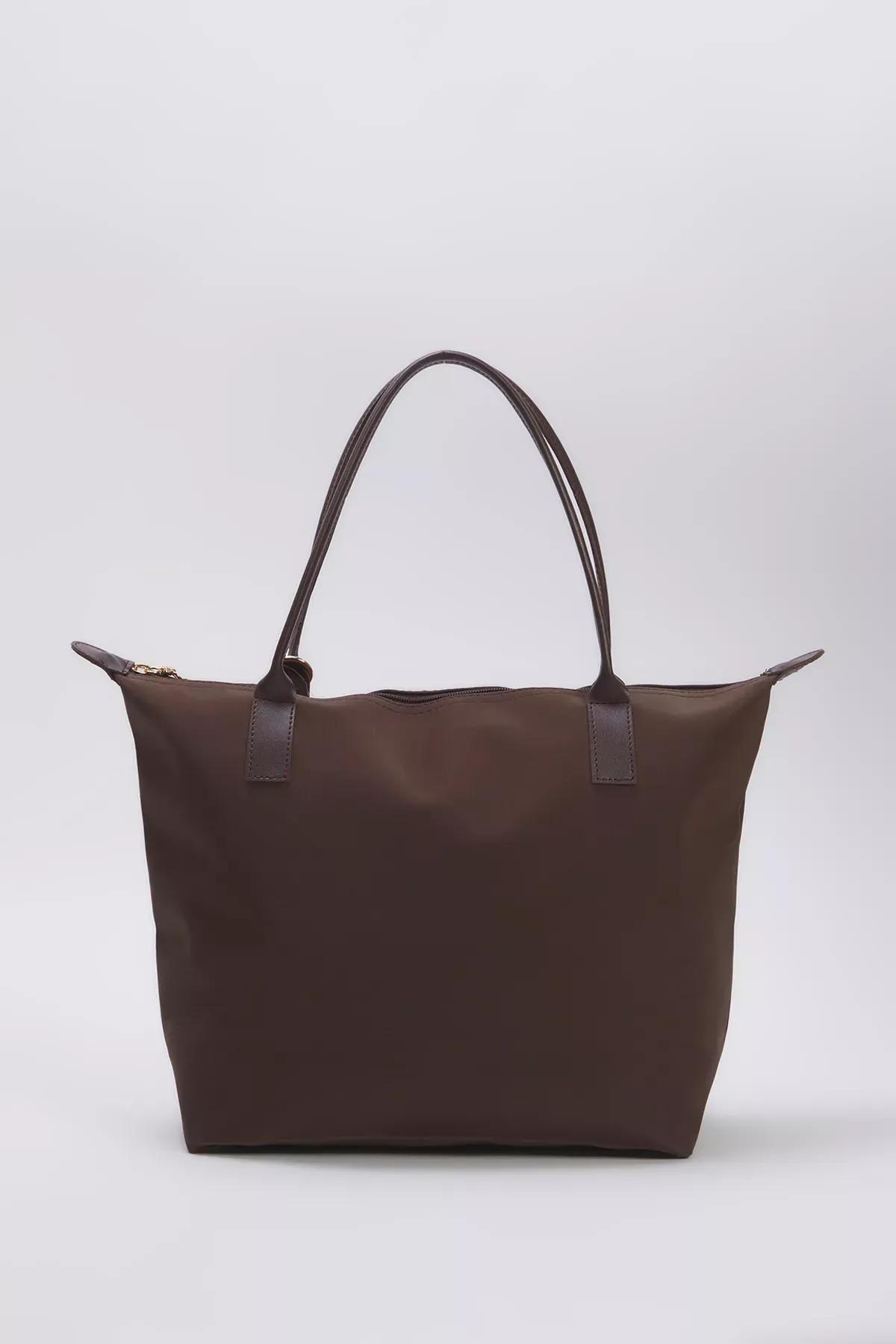 Brown Charm Detail Tote Bag, Brown, large image number 5