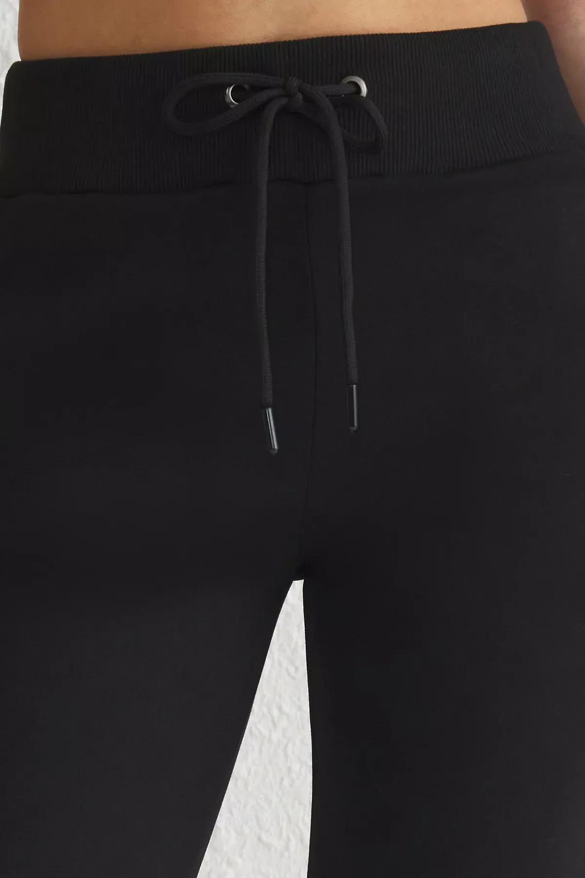 Black Scuba Pocket Tied Sweatpants, , large image number 3