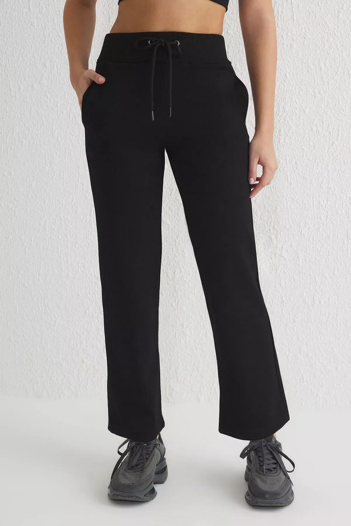 Black Scuba Pocket Tied Sweatpants, , large image number 4