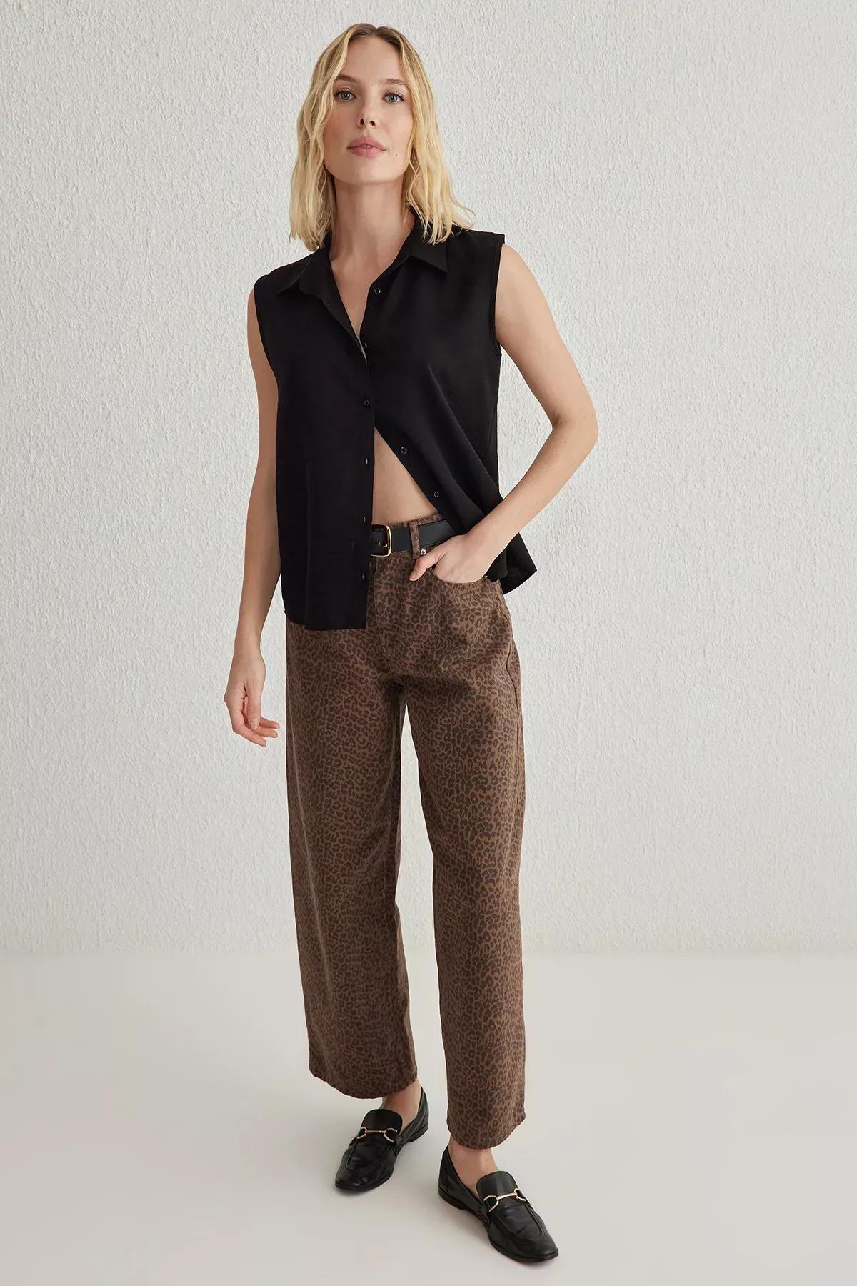 Black Linen Woven Shirt, , large image number 1