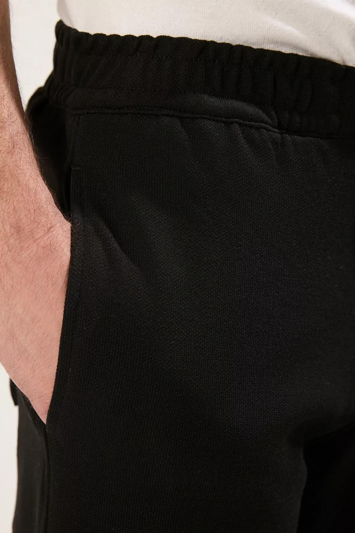 Black Straight Casual Knitted Trousers, , large image number 4