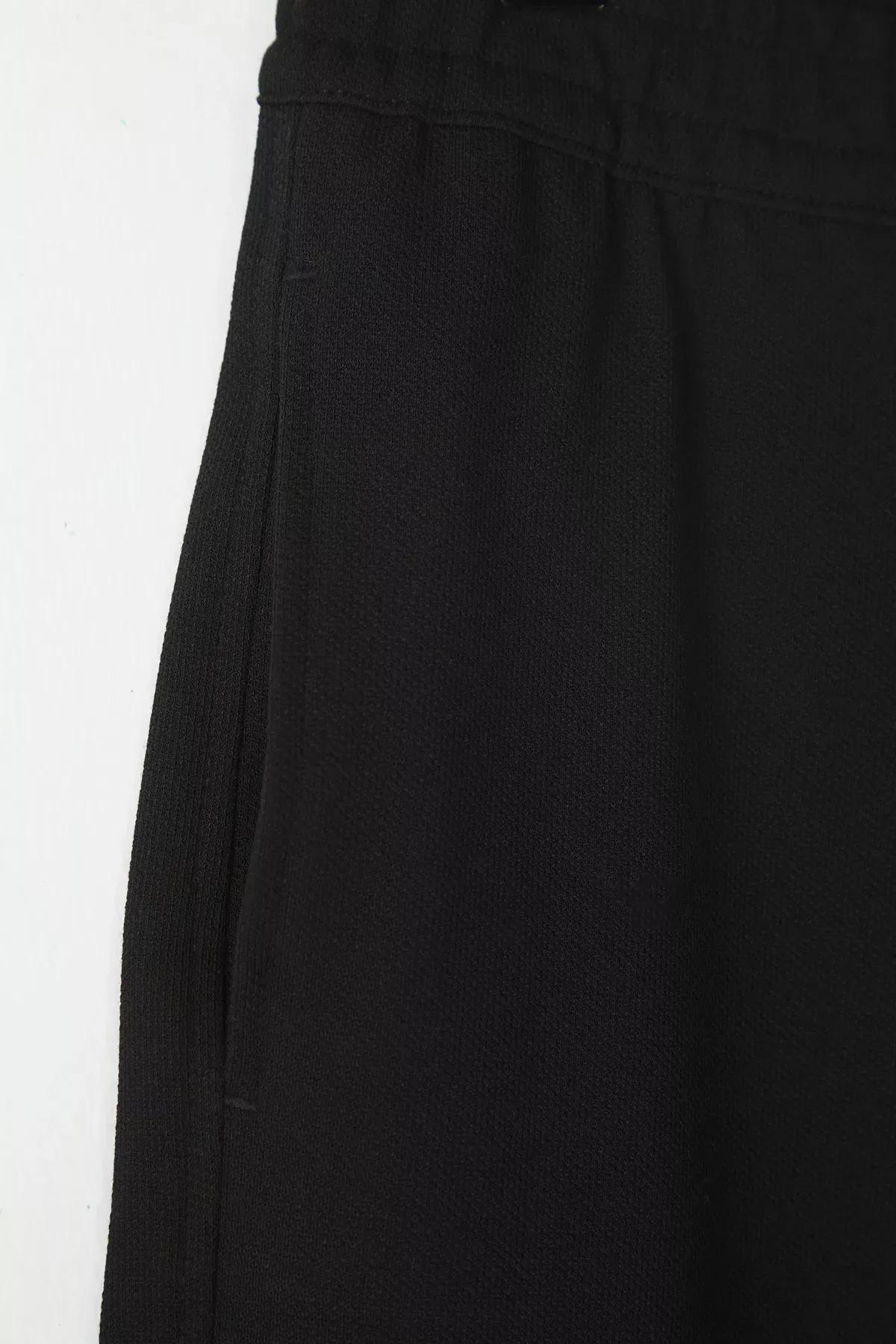 Black Straight Casual Knitted Trousers, , large image number 6