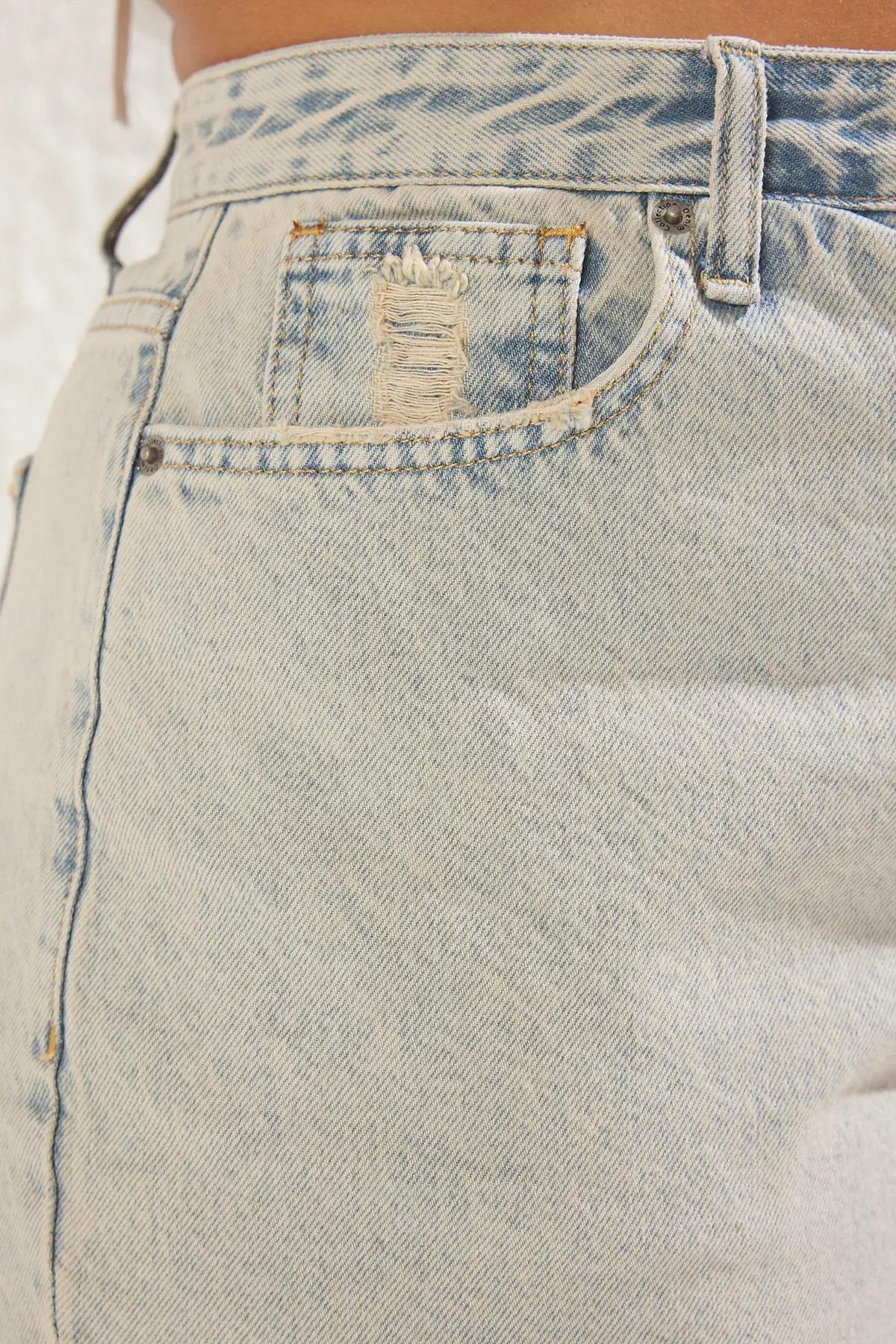 Blue Wide Leg Plus-Size Shorts, , large image number 3