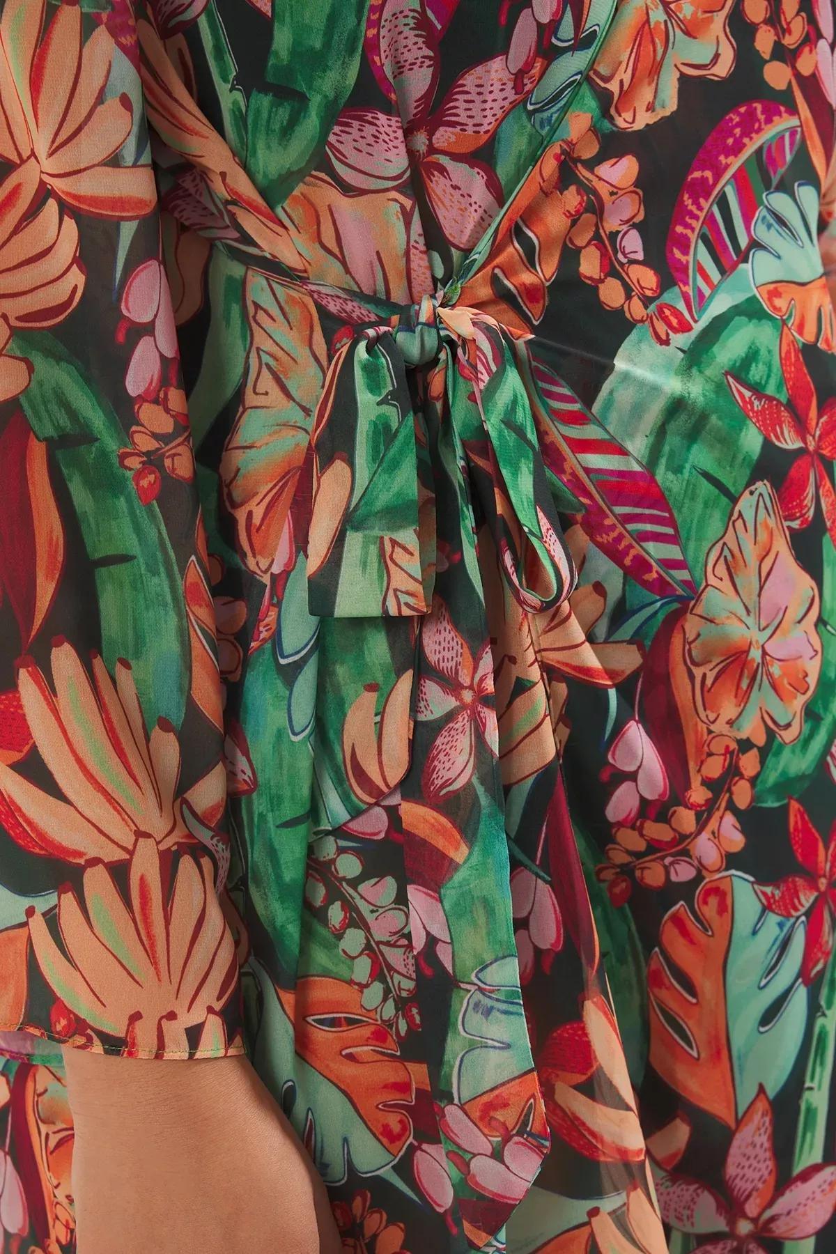 Multicolour Chiffon Beach Dress Plus-Size, C101_7382, large image number 3