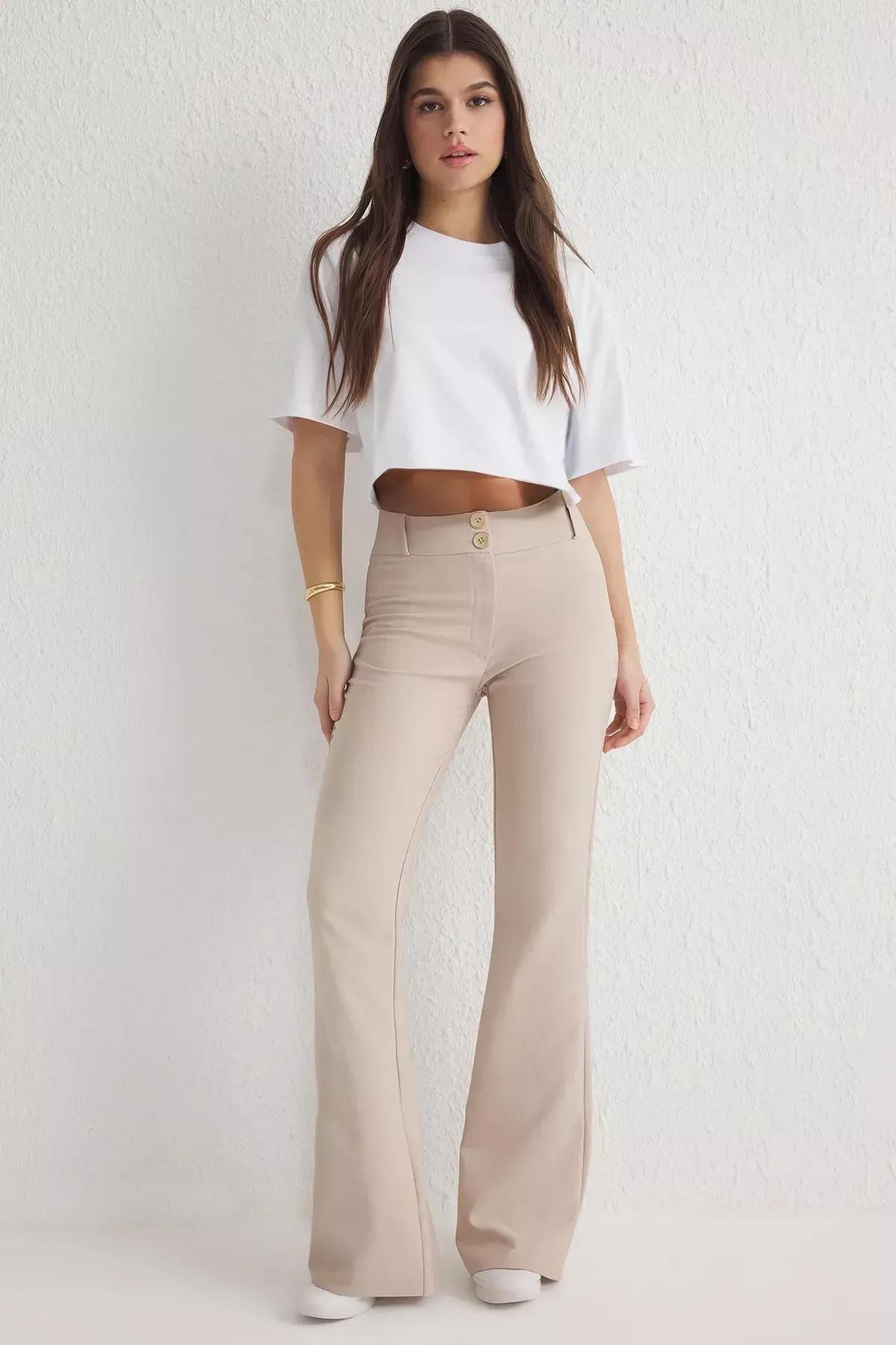 Brown Spanish Fit Trousers, , large image number 0