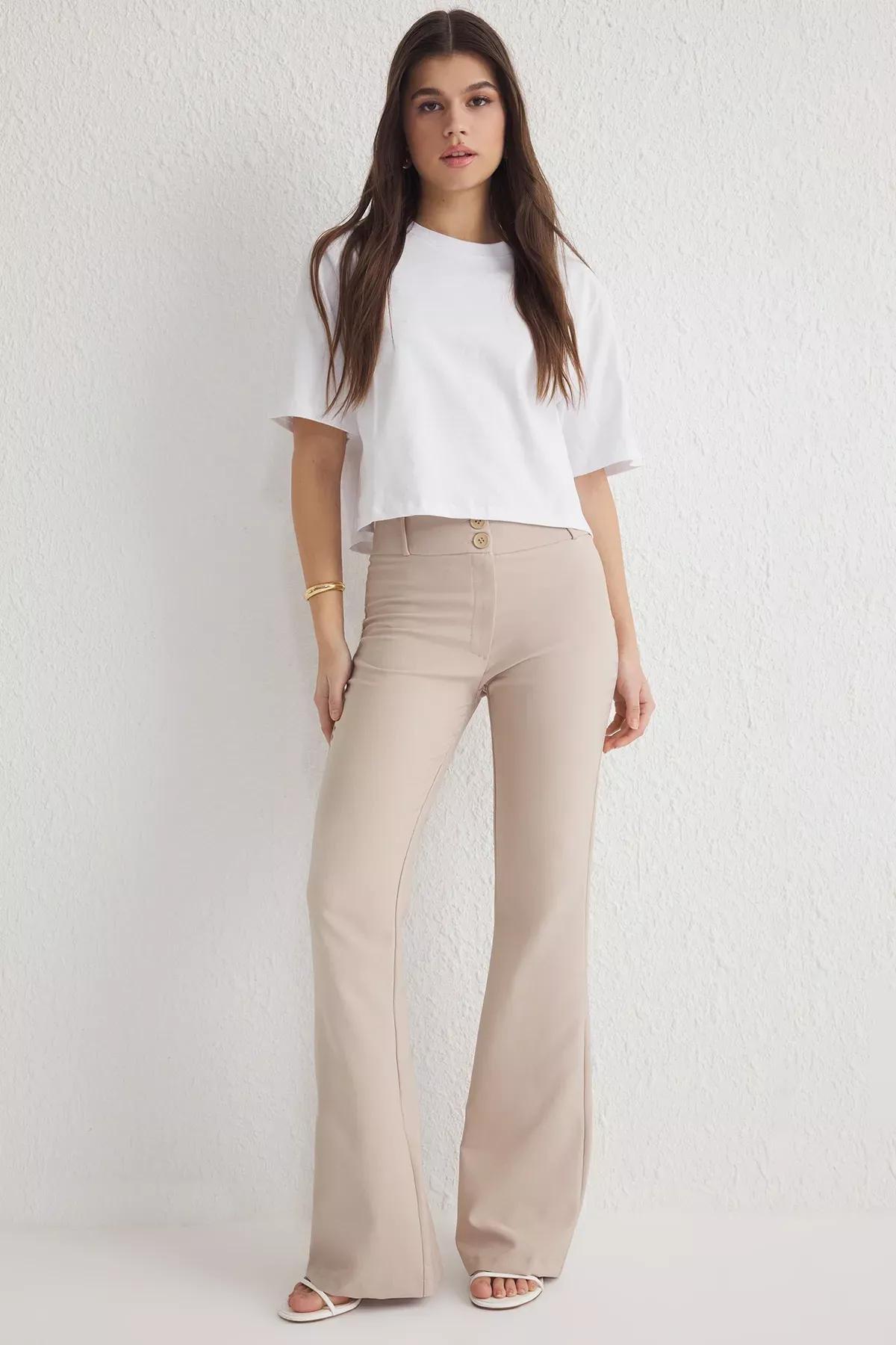 Brown Spanish Fit Trousers, , large image number 1