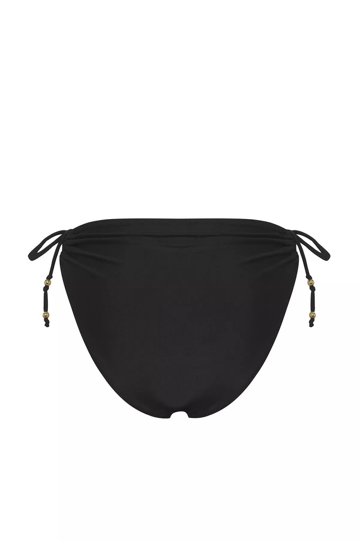 Black High-Waist Tie Brazilian Bikini Bottom, C101_2094, large image number 5