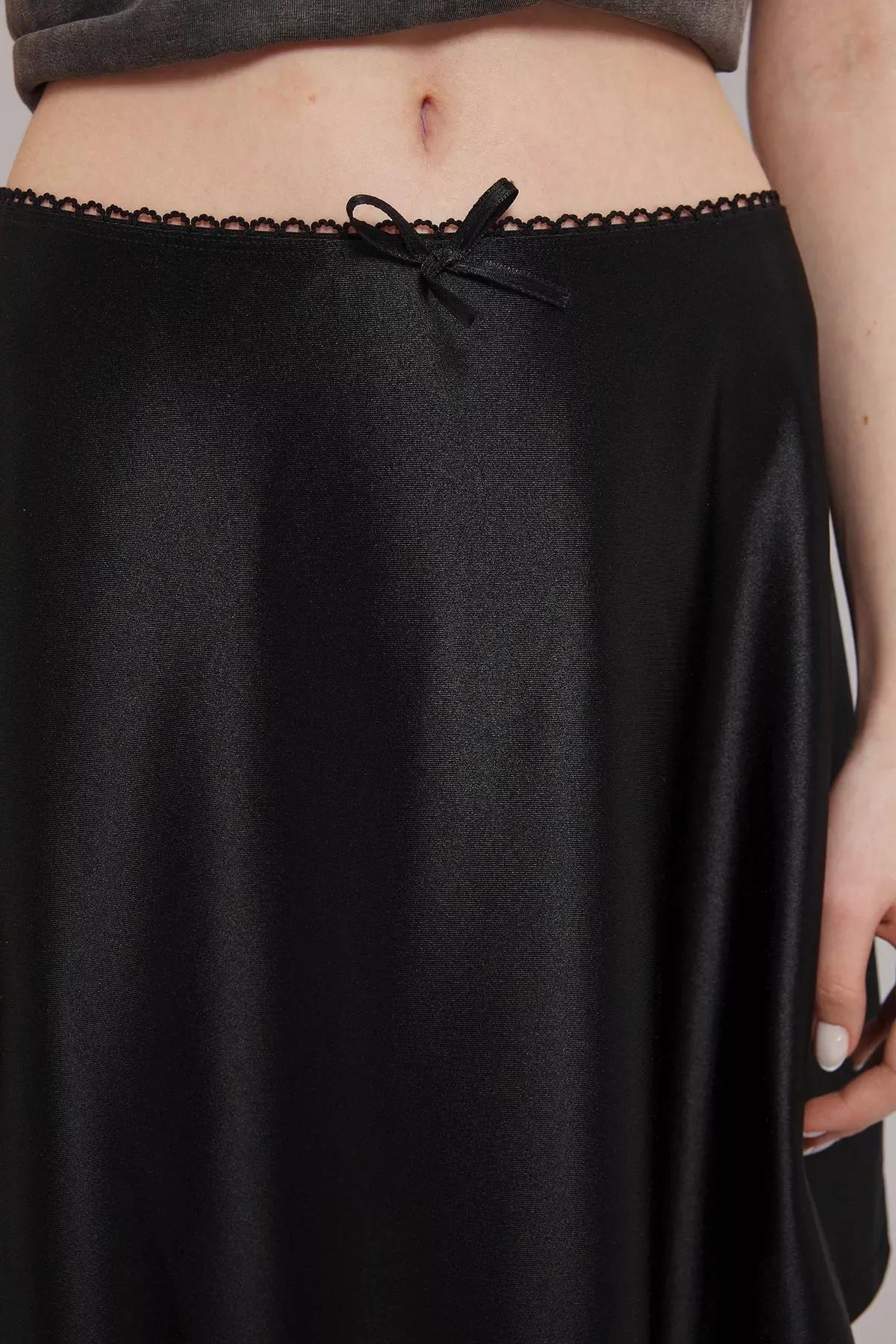 Black A-Line Mini Skirt, , large image number 2